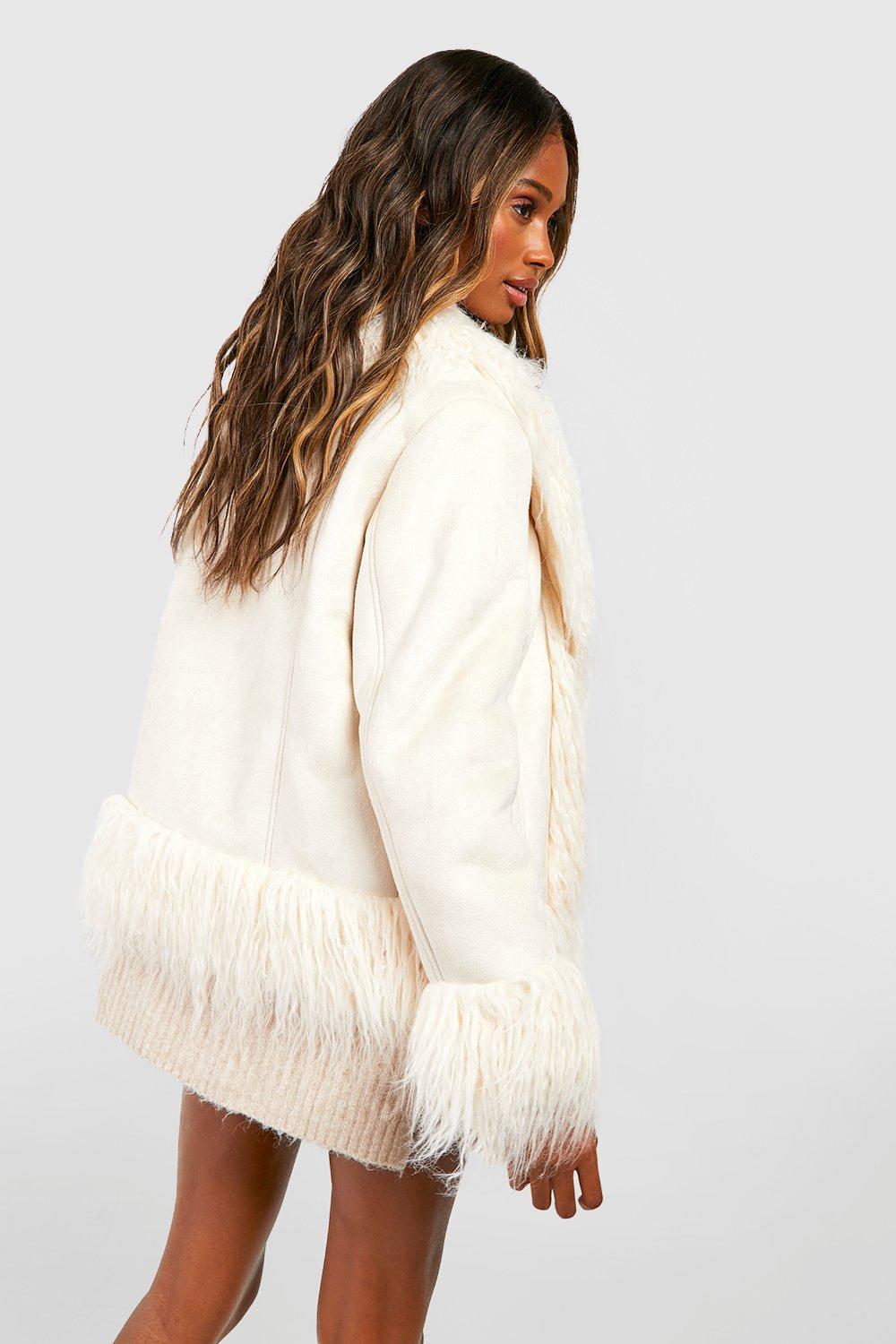 White Faux Fur Trim