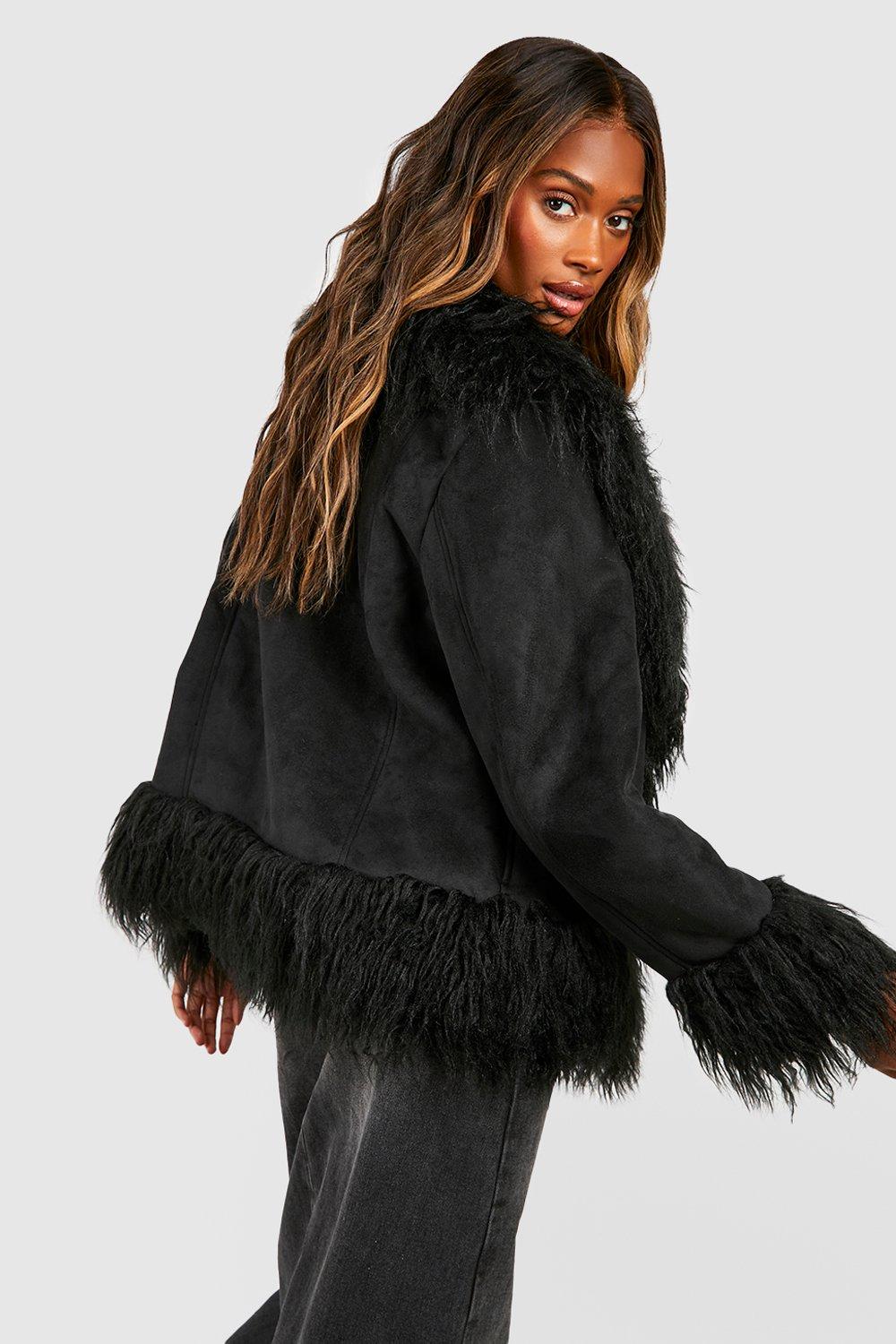 Faux Fur Trim Jacket boohoo DK