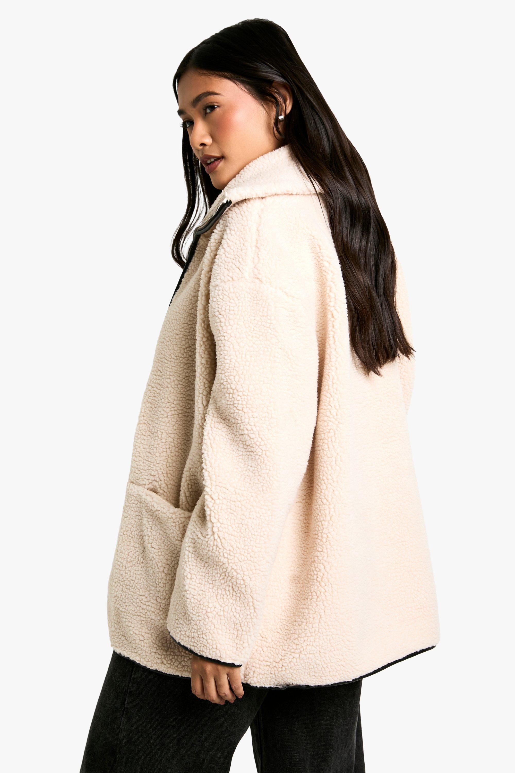 Womens cream clearance teddy coat