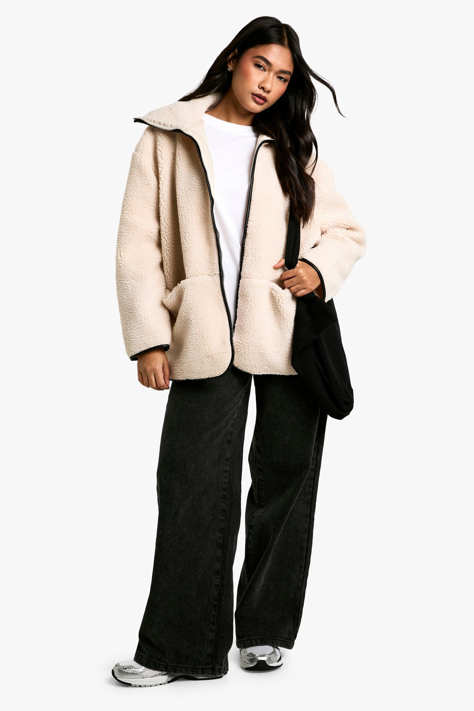 Teddy bear 2025 jacket boohoo