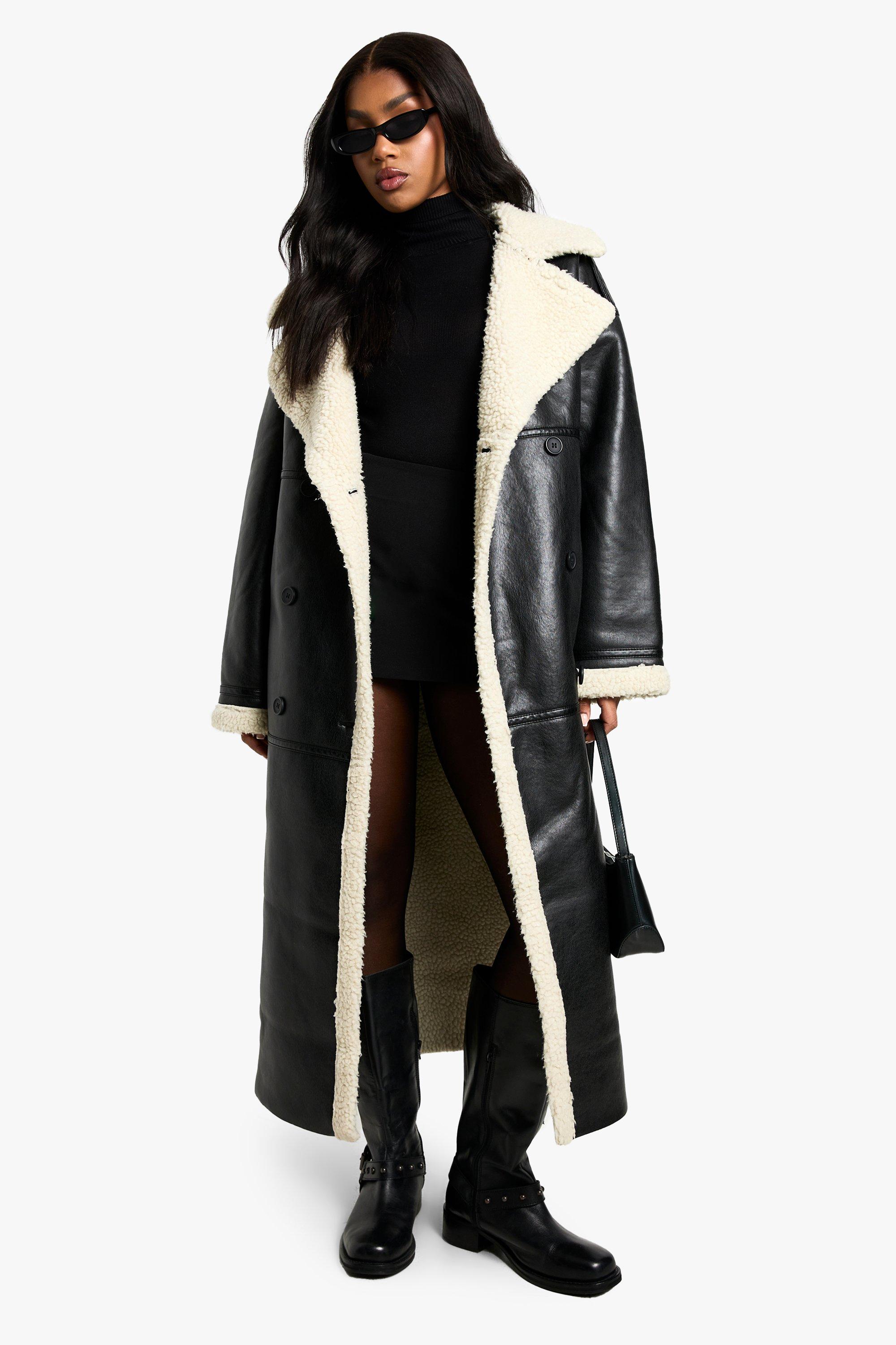 Black aviator coat online