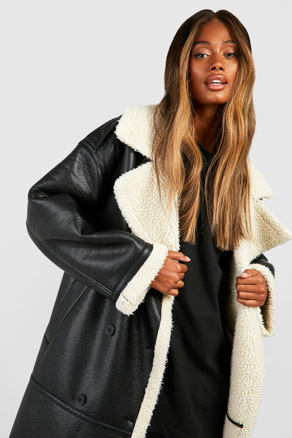 Aviator coat black online