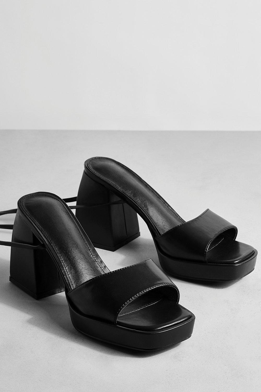 Black low platform sandals sale