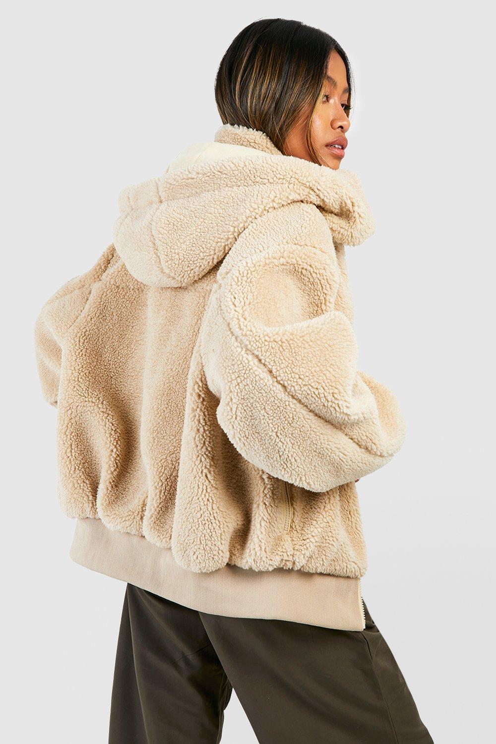 Manteau beige capuche discount fourrure