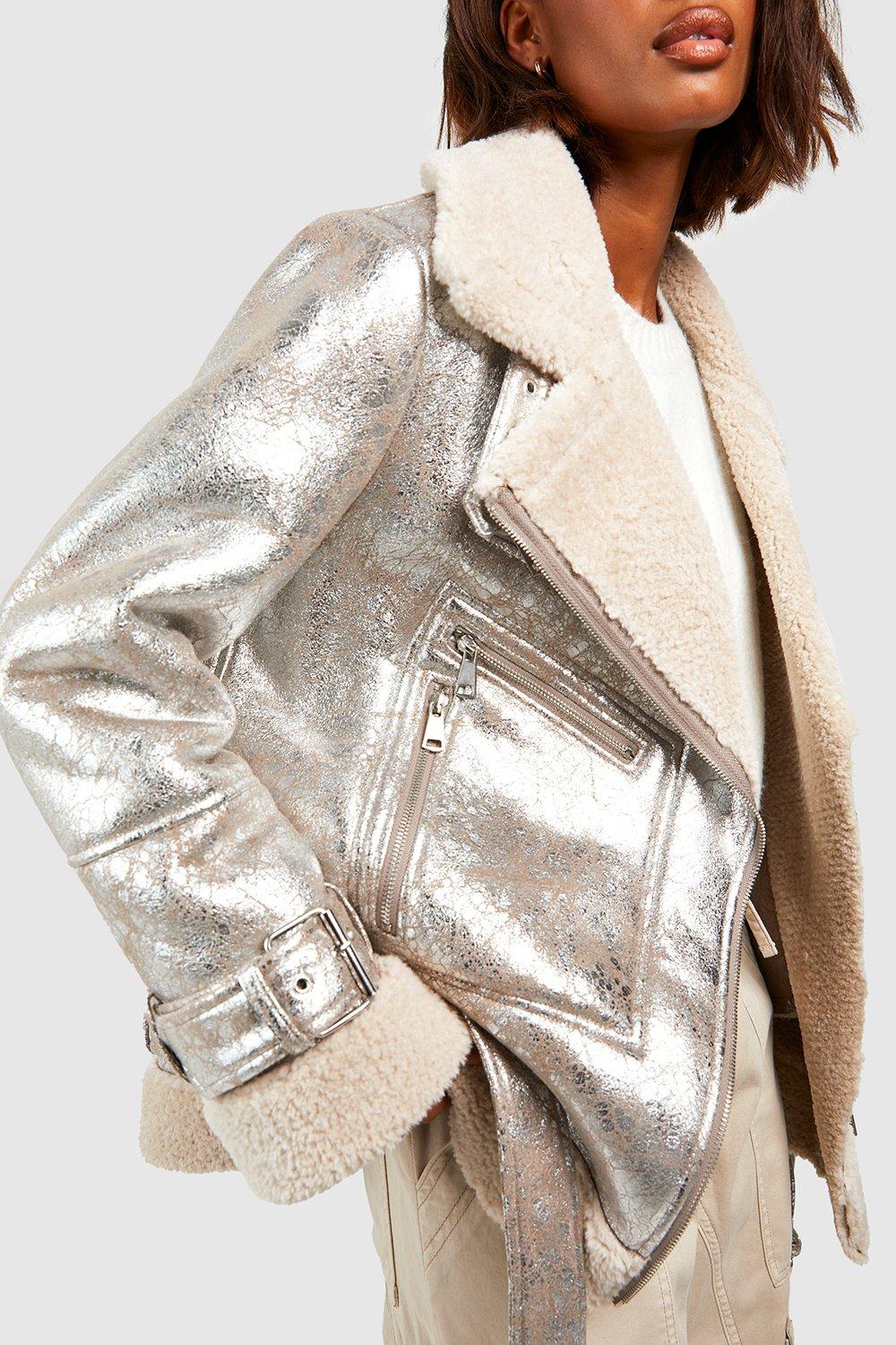 Boohoo hotsell metallic jacket