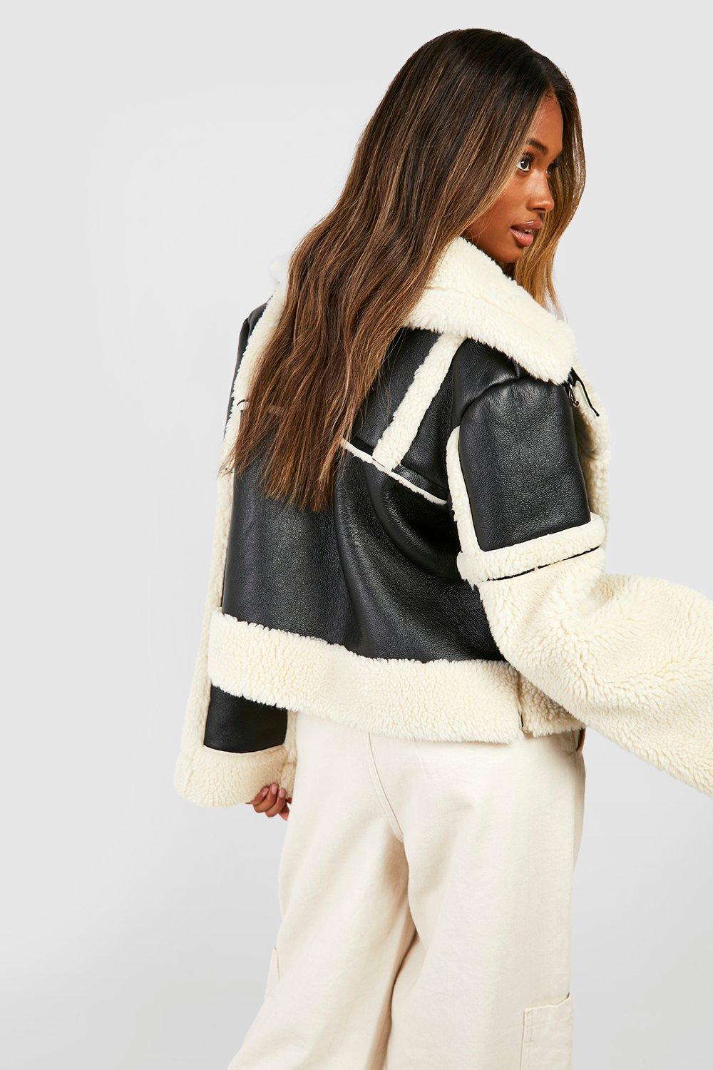 Boohoo shearling outlet jacket