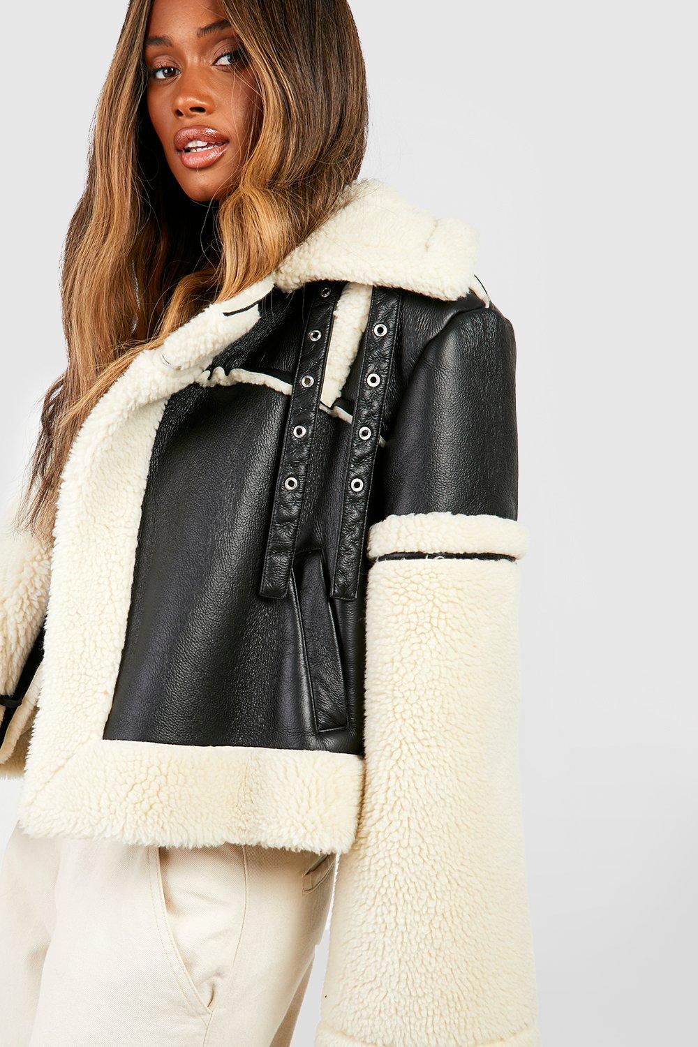 Shearling aviator clearance coat