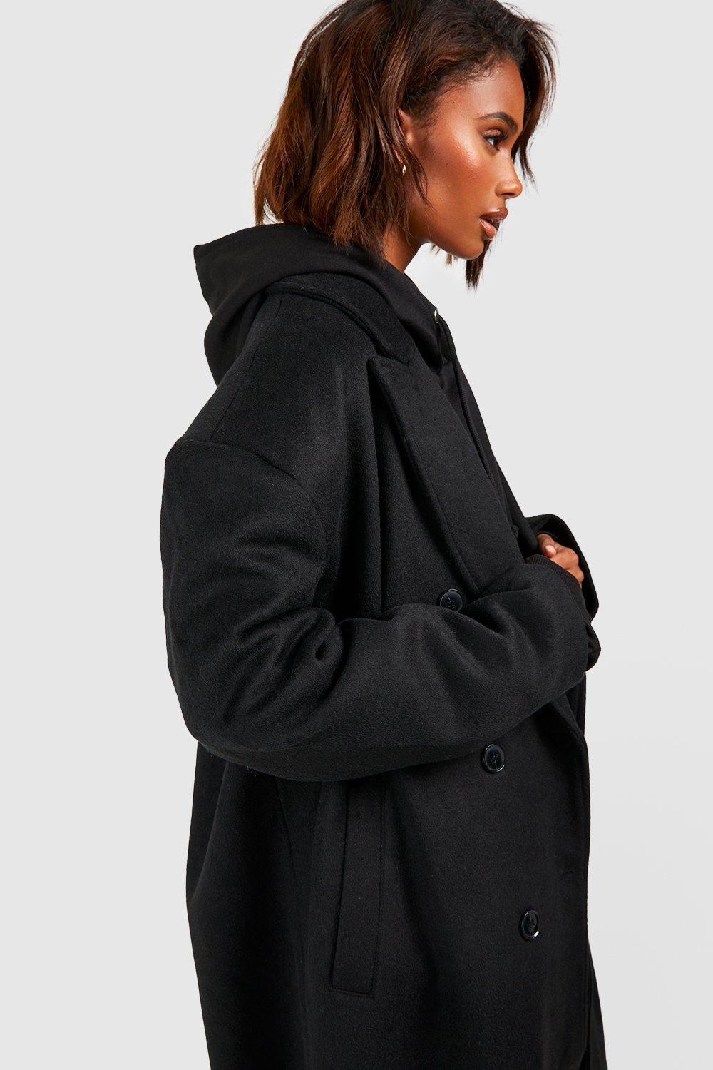 Oversized black hot sale coat womens