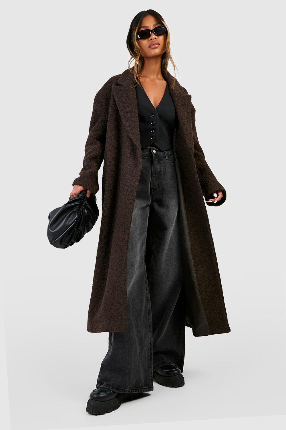 Long black outlet wool coat womens