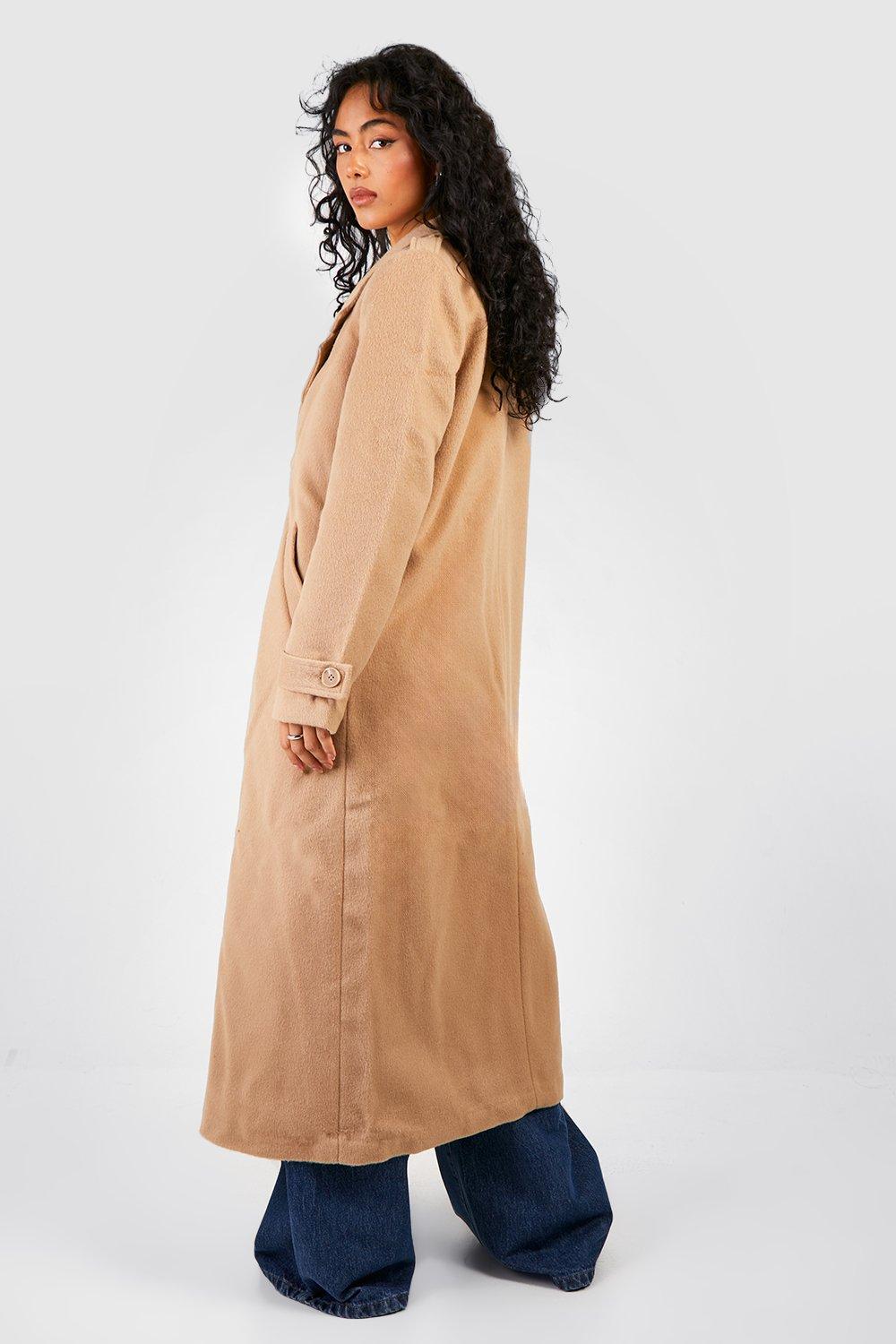 Camel double clearance breasted maxi coat