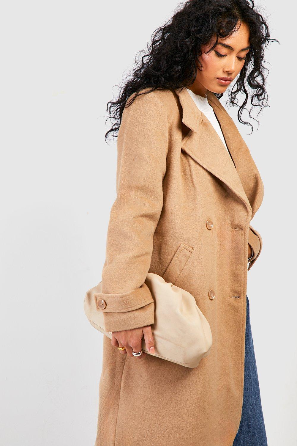 Manteau long croisé discount femme