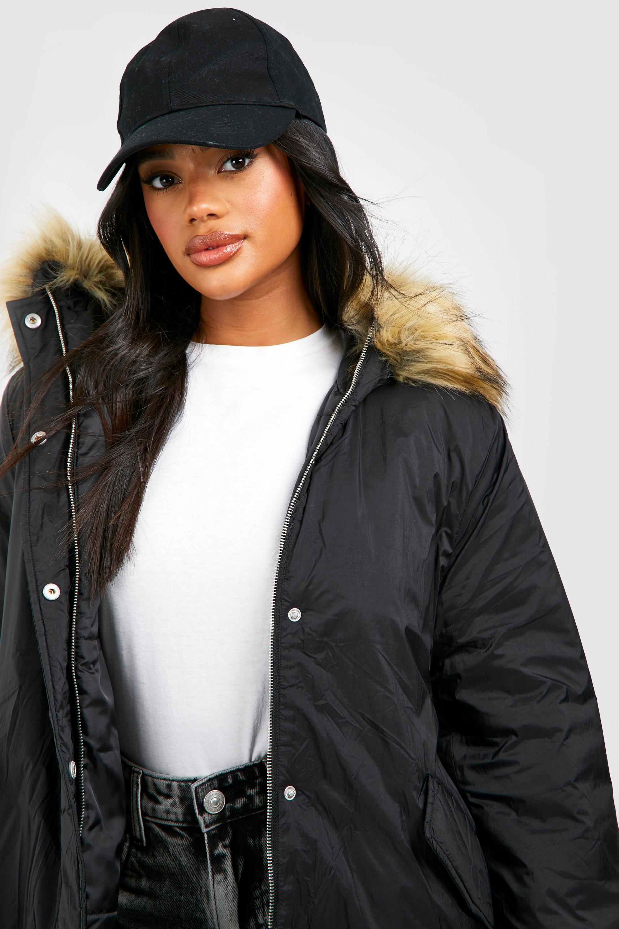 Boohoo hotsell black parka