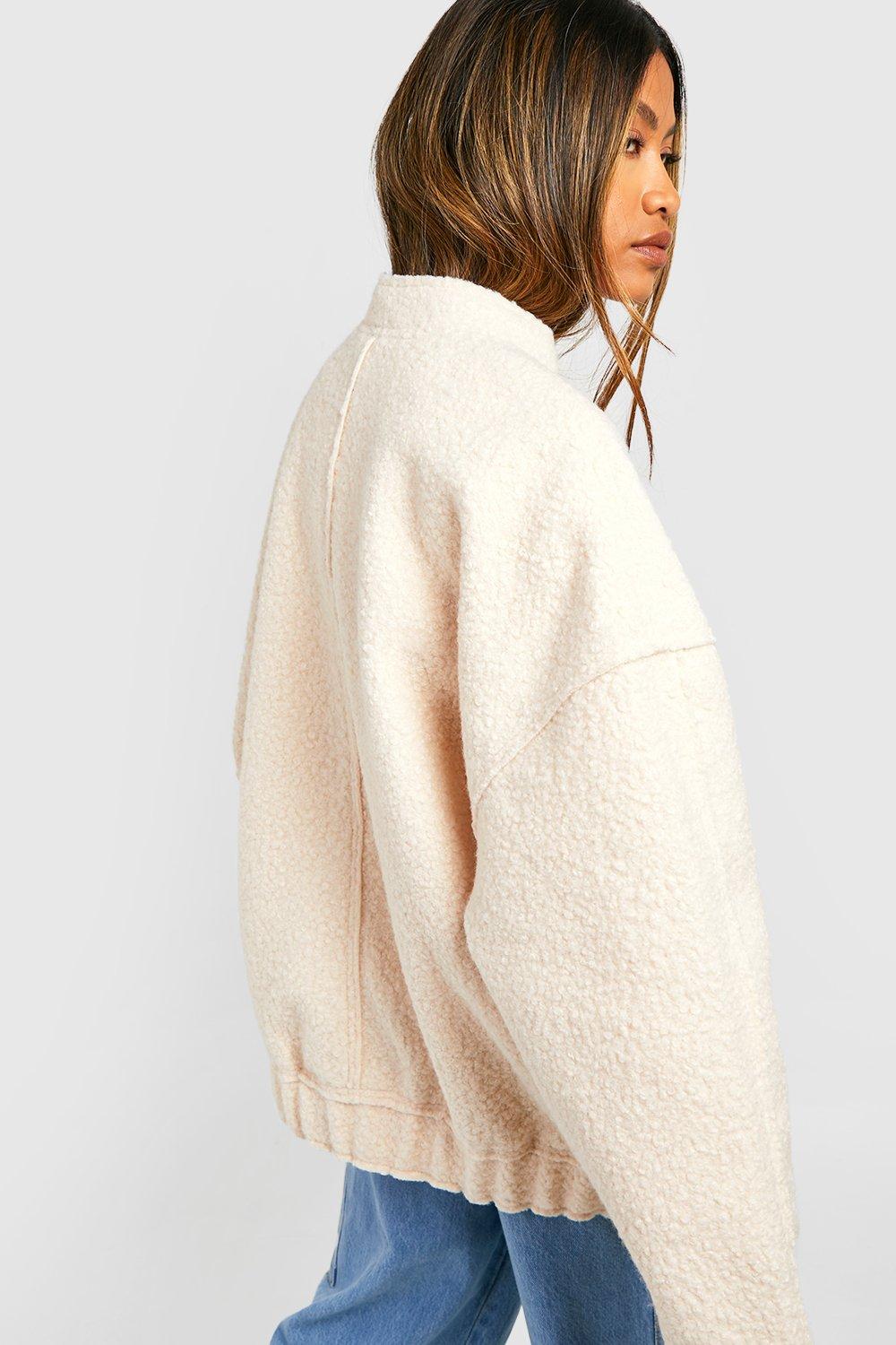 Women's Oversized Wool Bomber Jacket