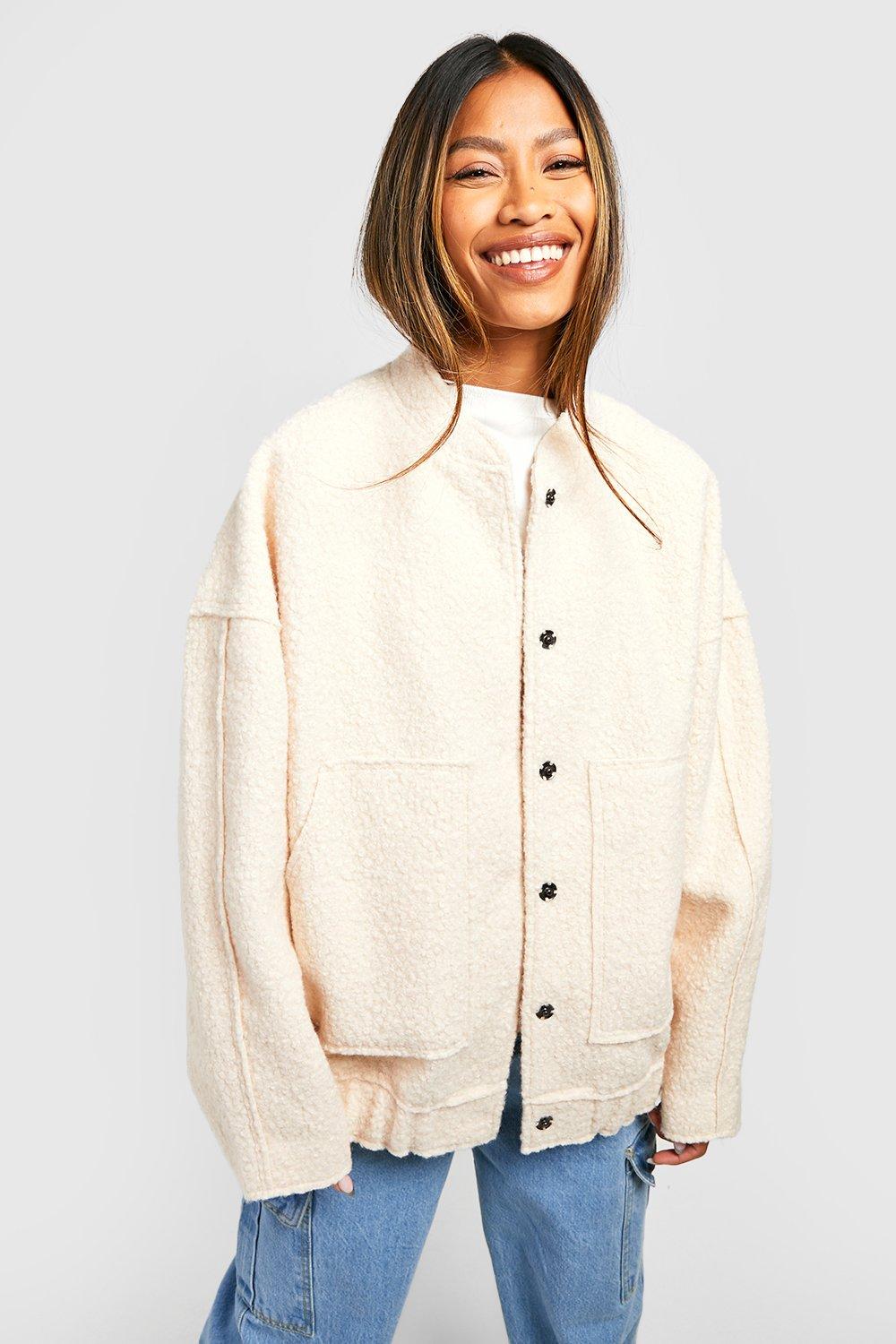 Cream on sale oversized jacket