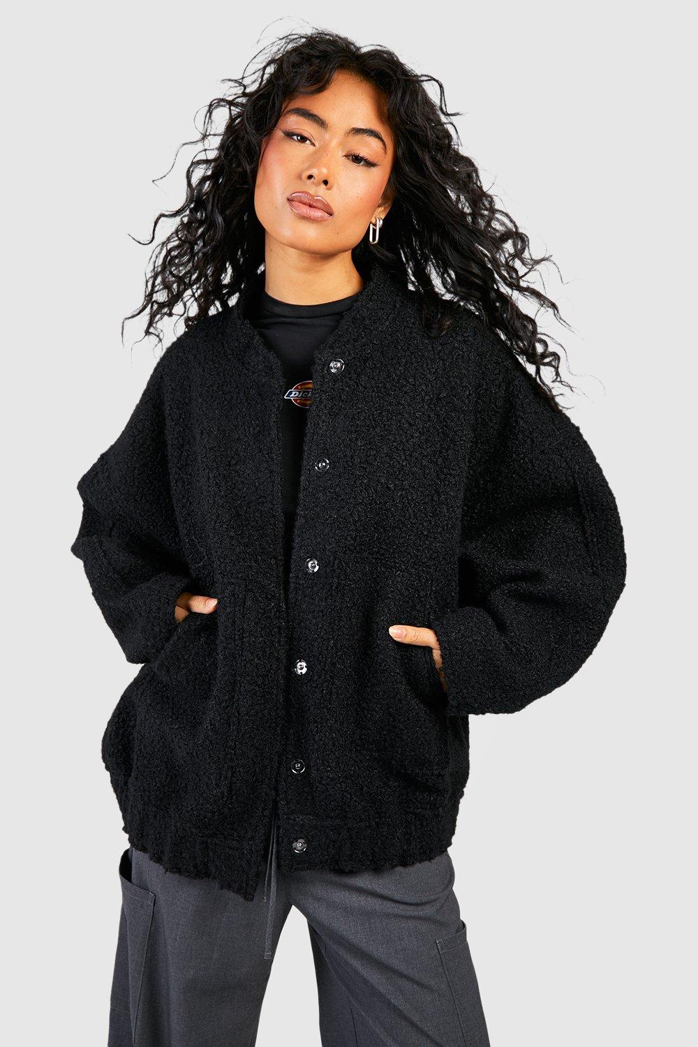 Women's Oversized Wool Bomber Jacket