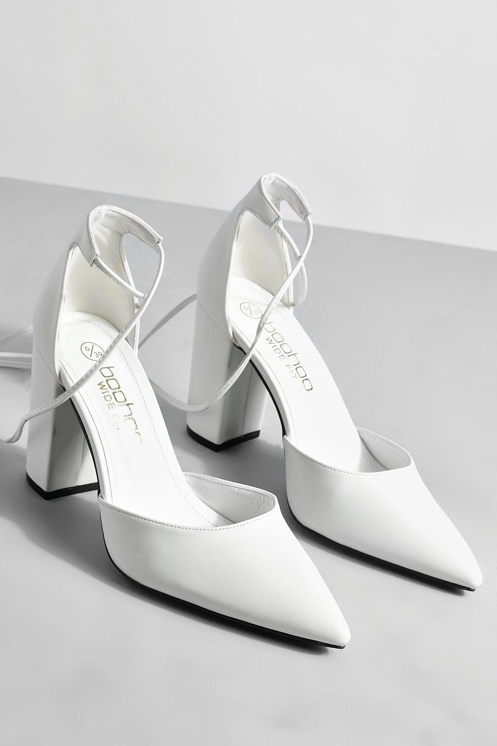 Wide fit hot sale white court shoes