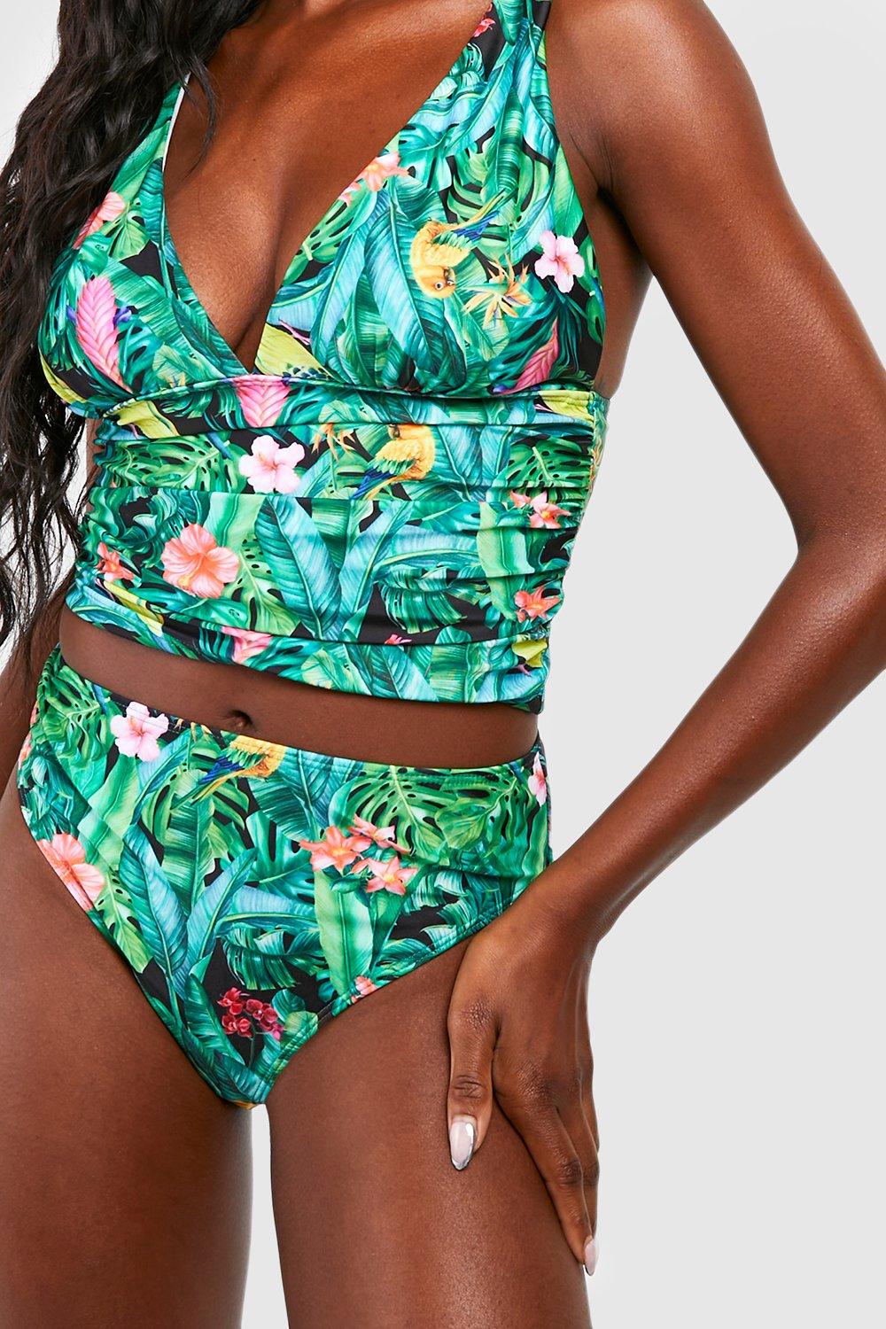 Navy Floral Plunge Tummy Control Swimsuit