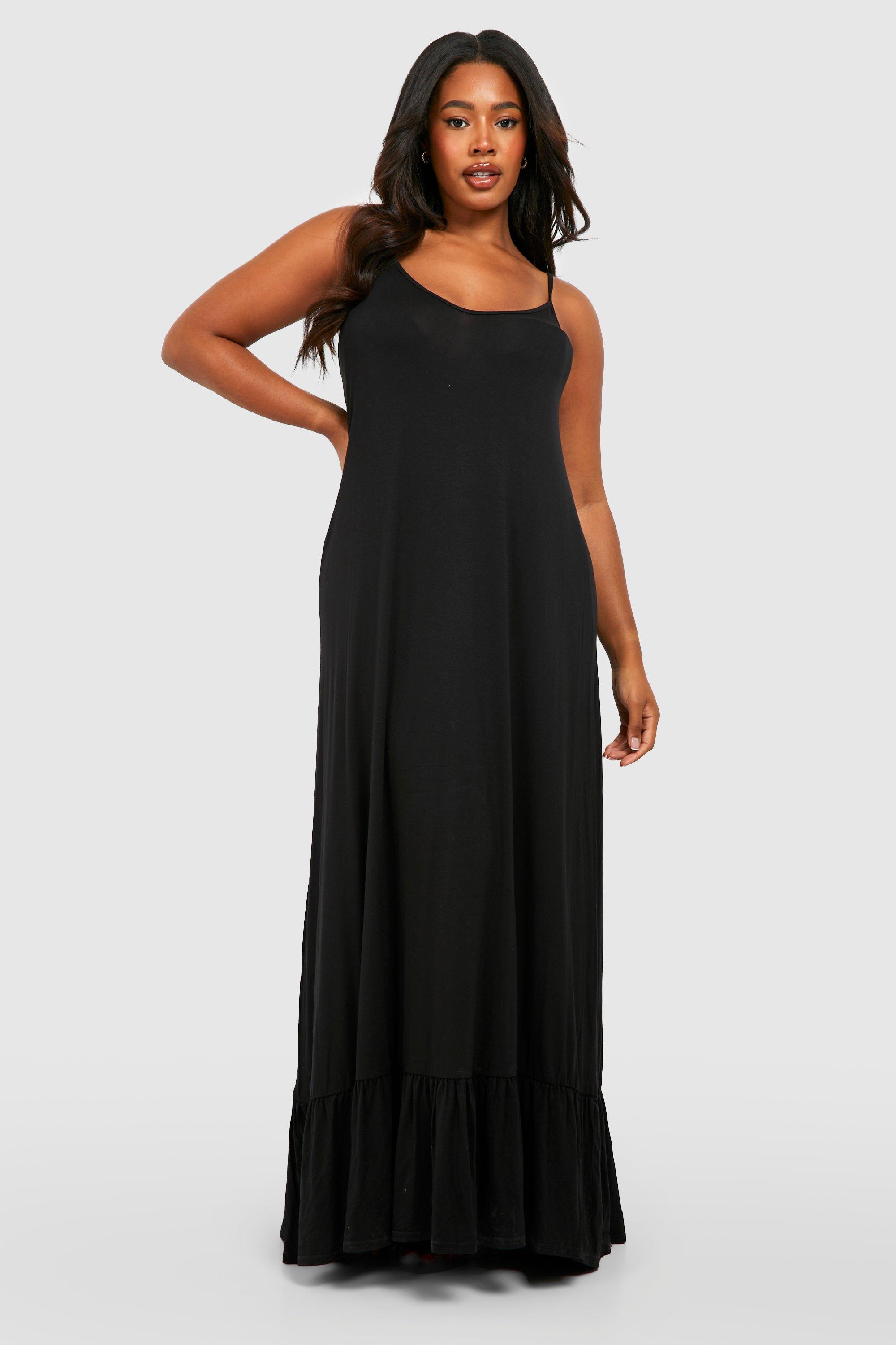 Long black on sale jersey maxi dress