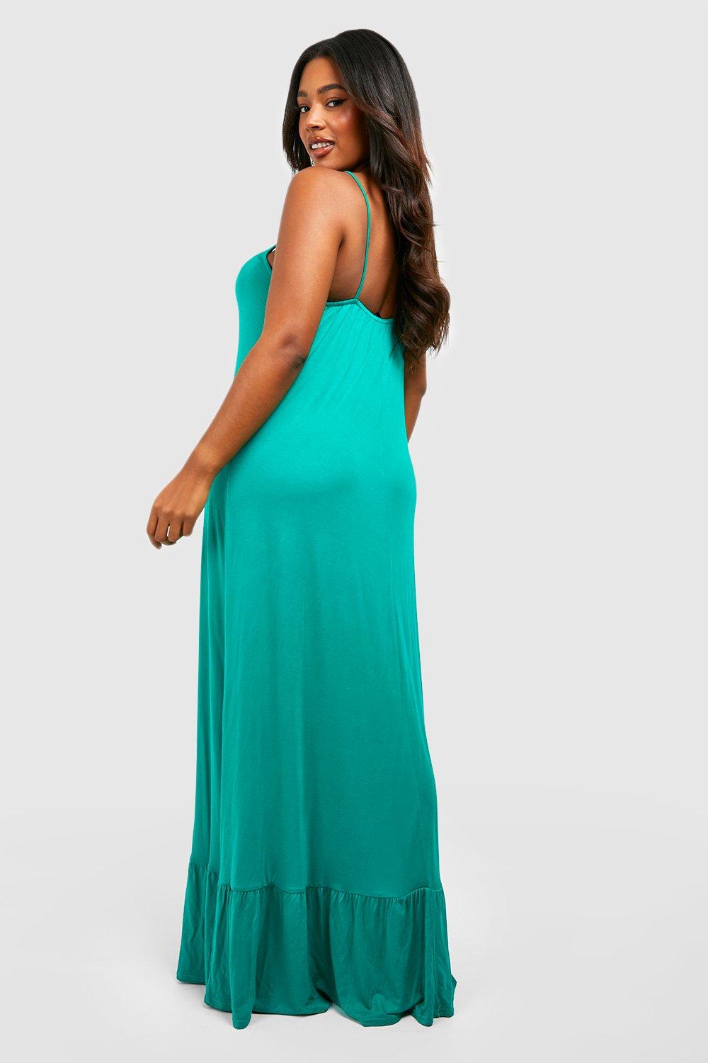 Plus size store teal maxi dress