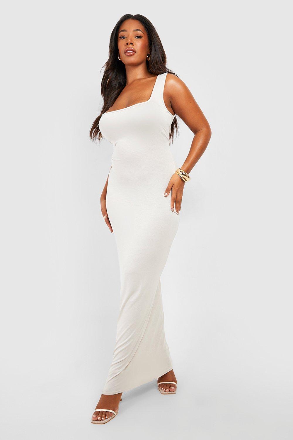 Plus Jersey Square Neck Maxi Dress boohoo