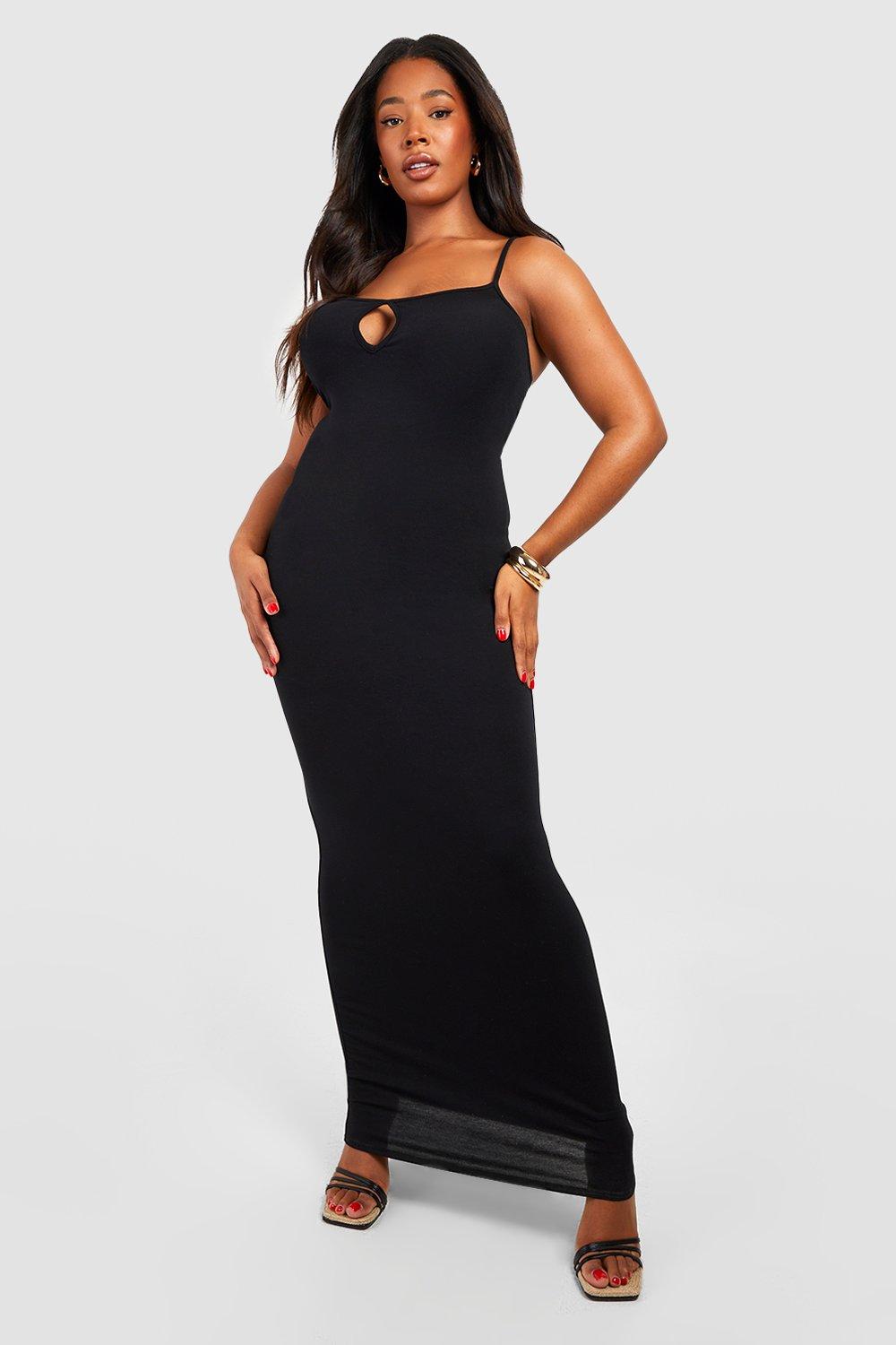 Plus Jersey Keyhole Strappy Maxi Dress