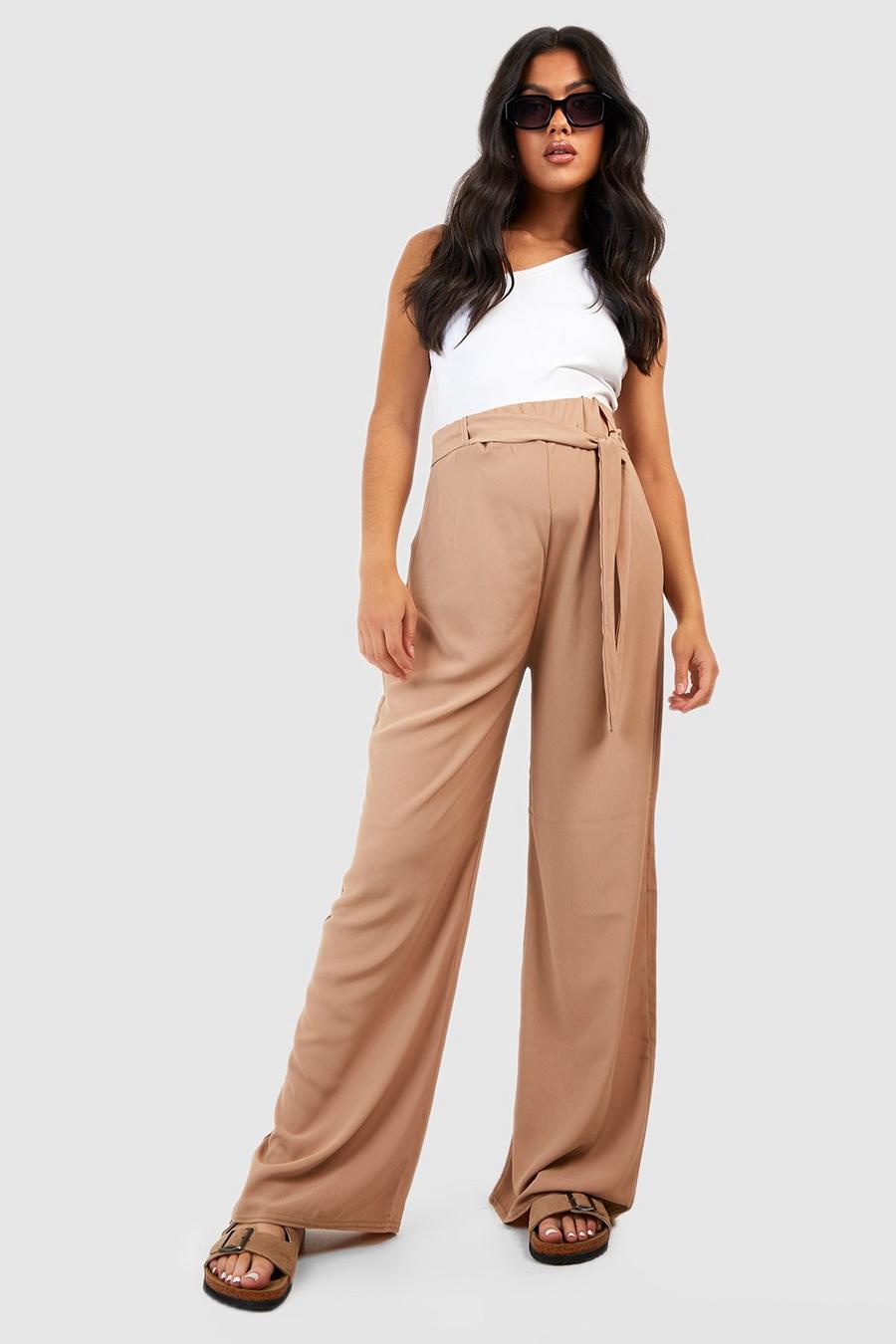 Stone Maternity Belted Wide Leg Trouser image number 1