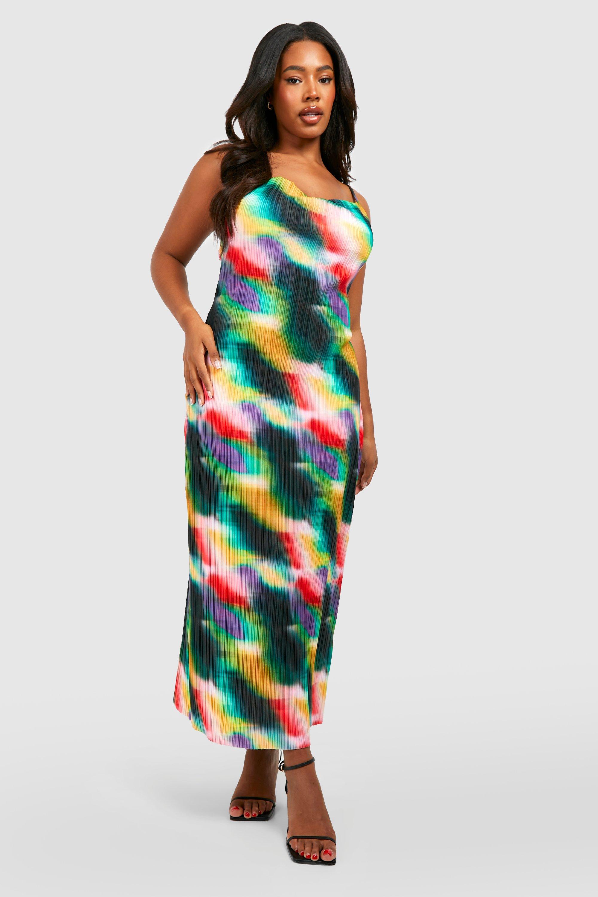 Multicolor plus clearance size maxi dress