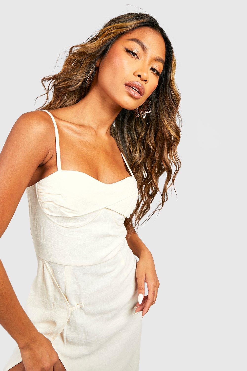 Plus Cream Bust Detail Corset Top