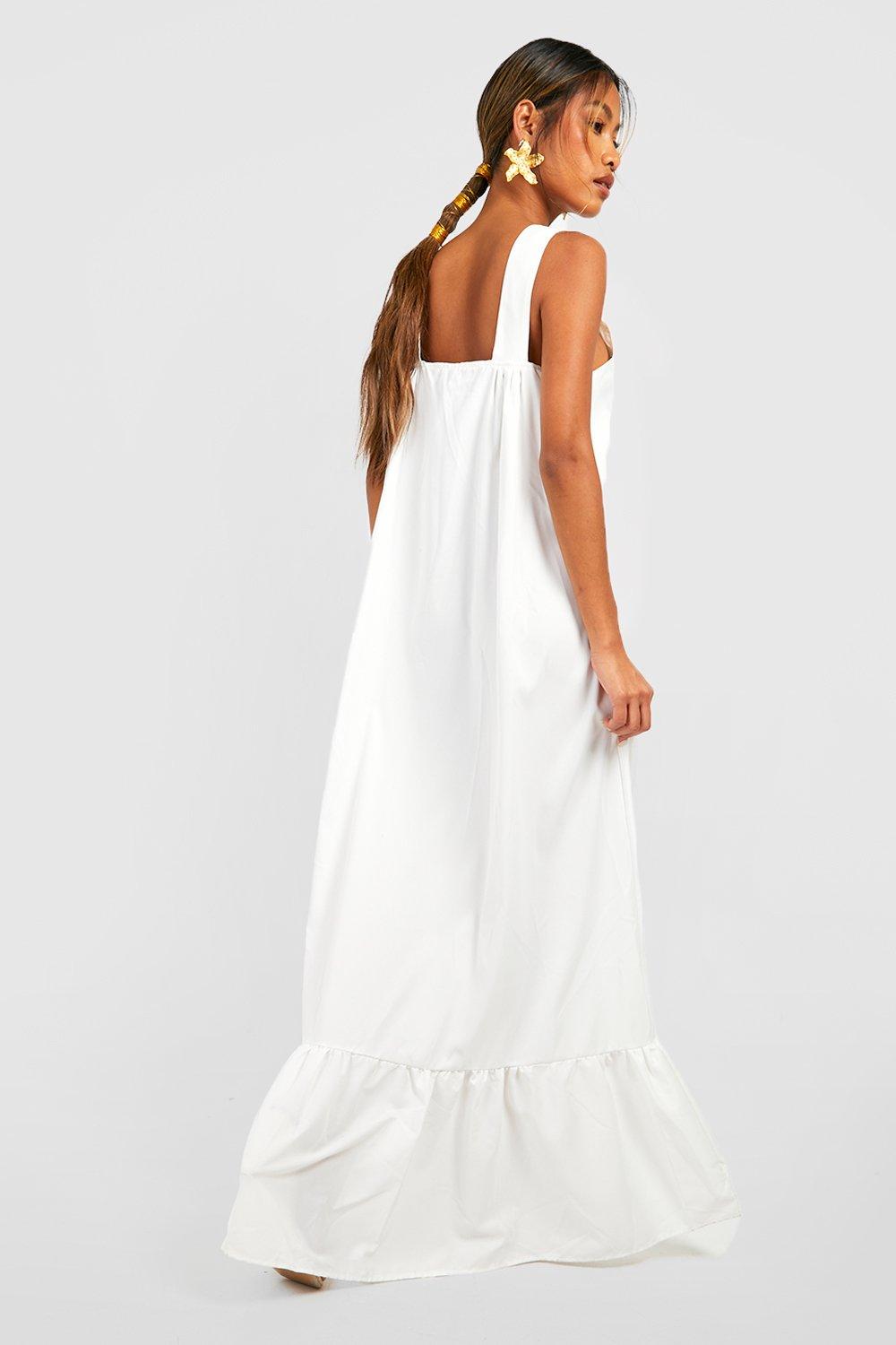 Poplin Trapeze Maxi Dress