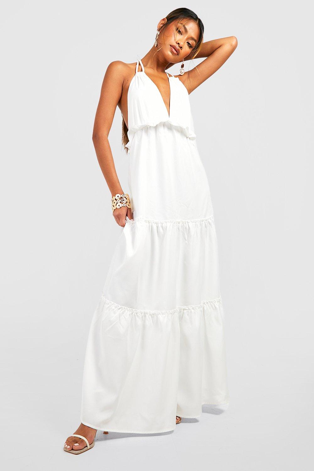 White tiered sale dress maxi