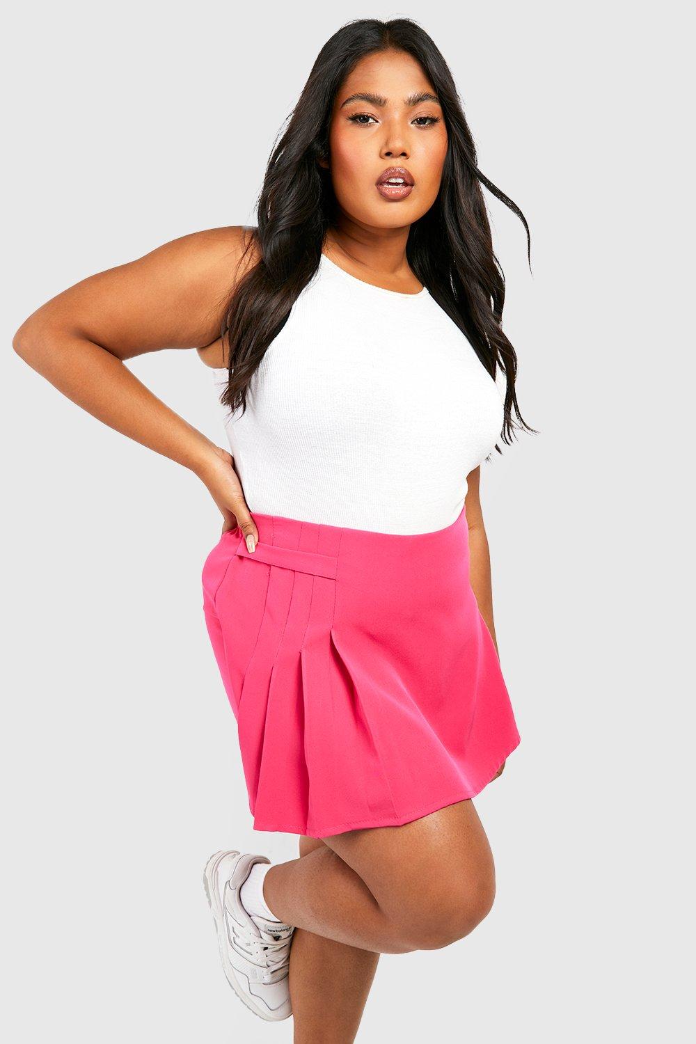 Plus size pink tennis hot sale skirt