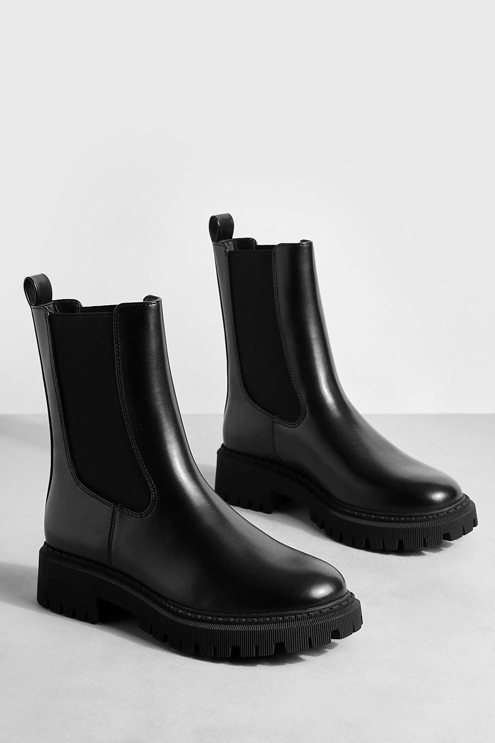 Tab Detail Chunky Chelsea Boots boohoo IE