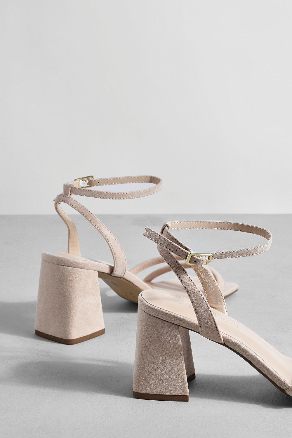 Nude mid clearance block heels