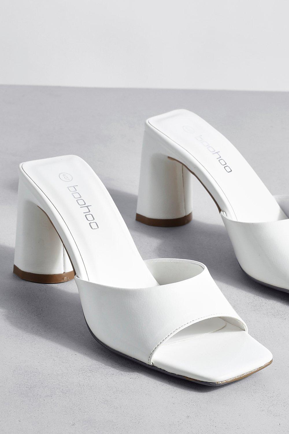 White flat mule sandals top