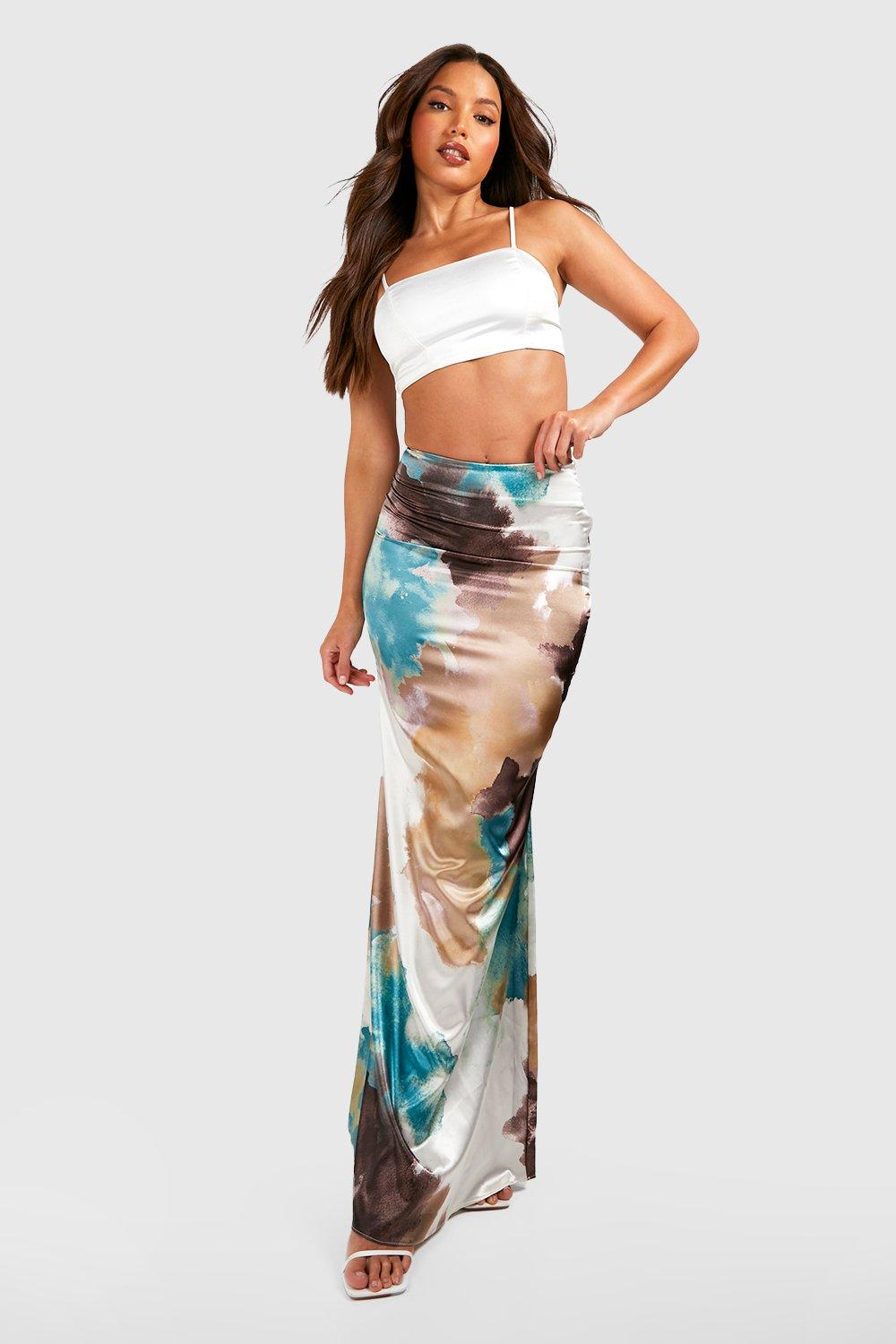 Satin Maxi Slip Skirt