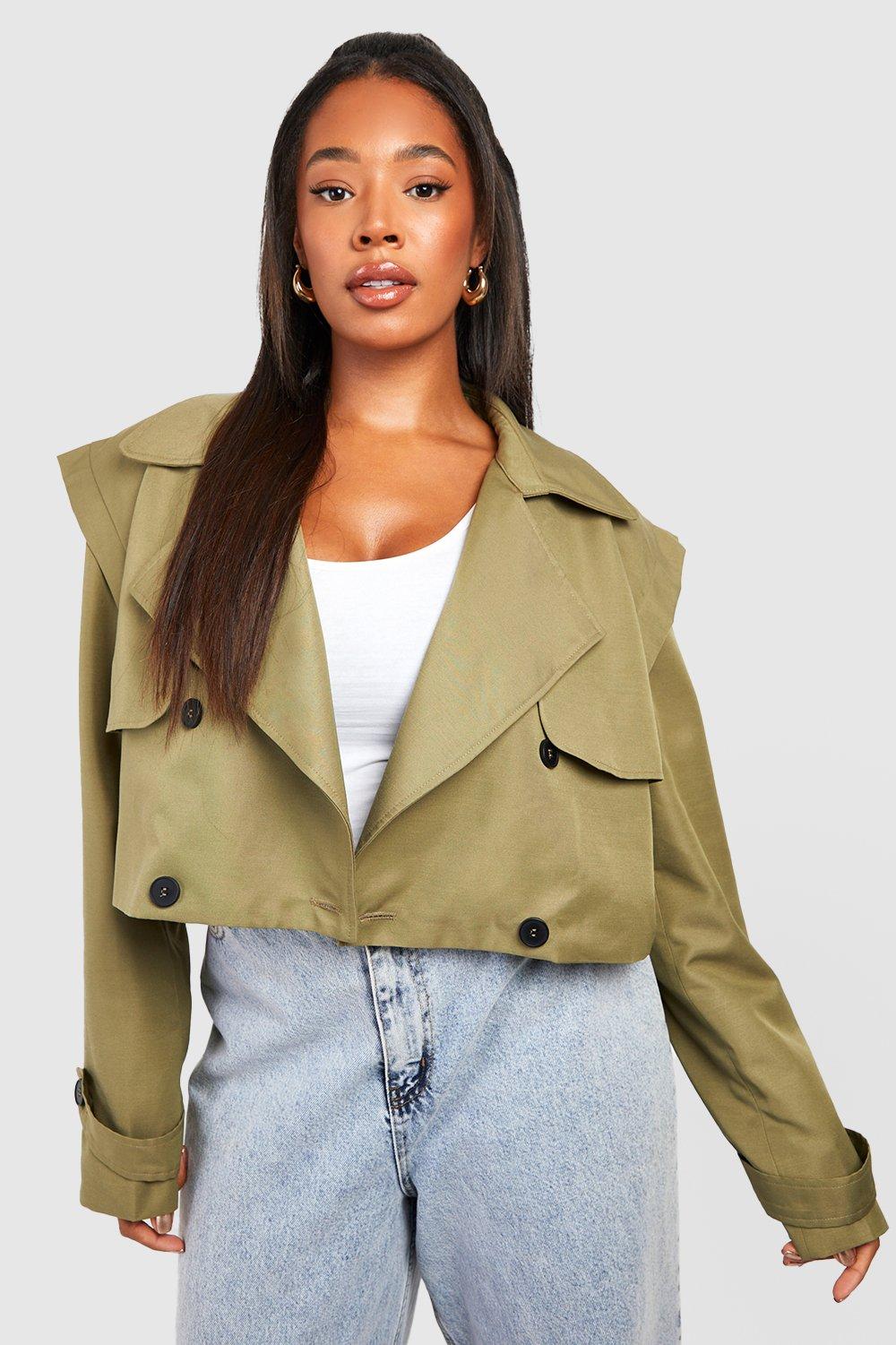 plus size short trench coat