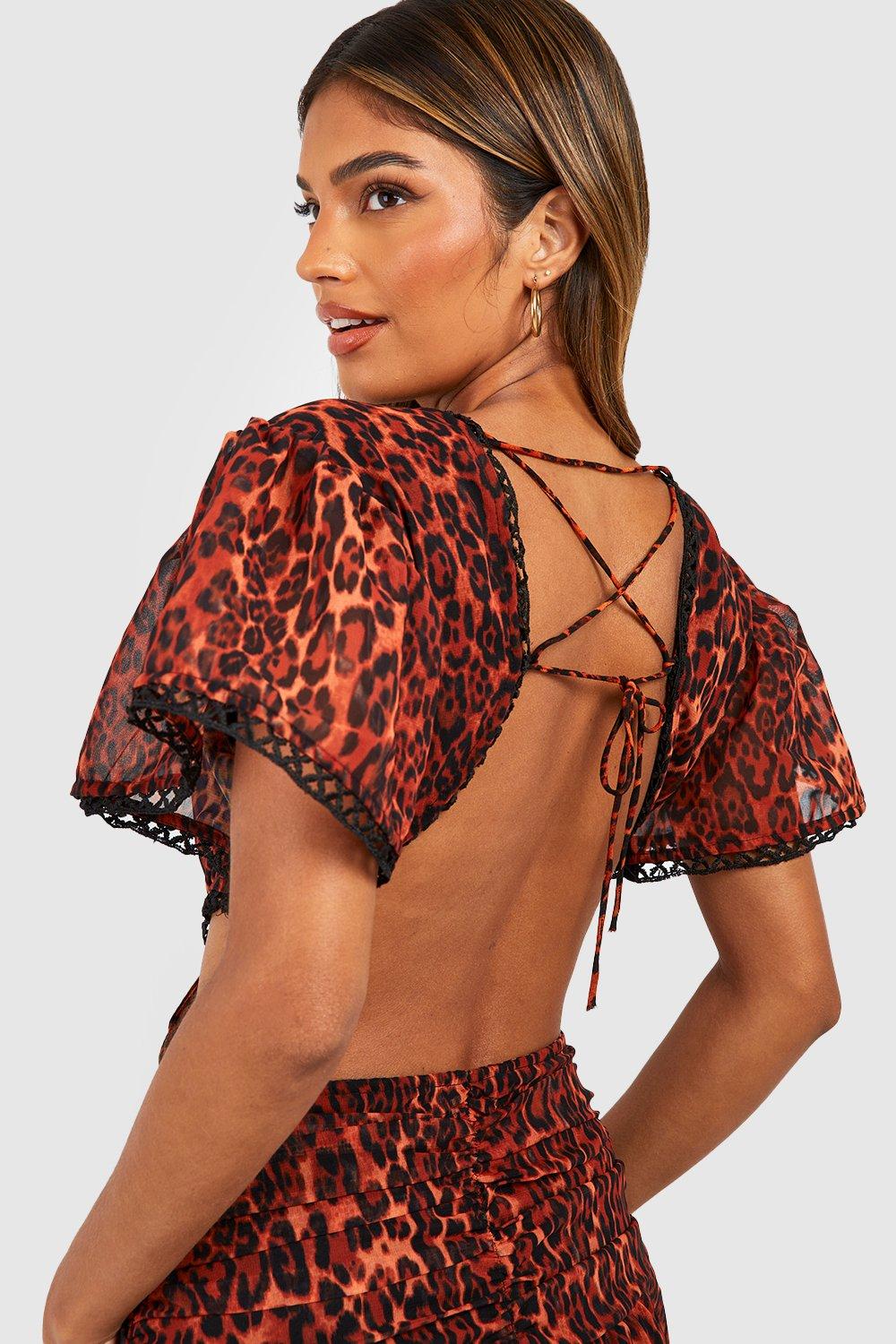 Boohoo red leopard print hot sale dress