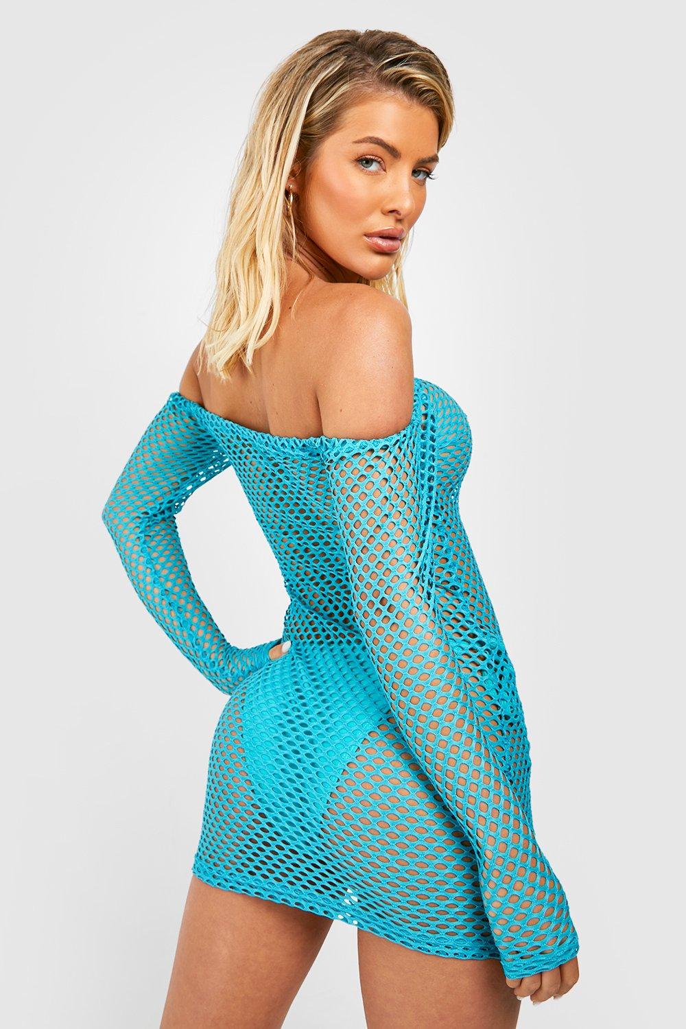 Blue fishnet clearance dress