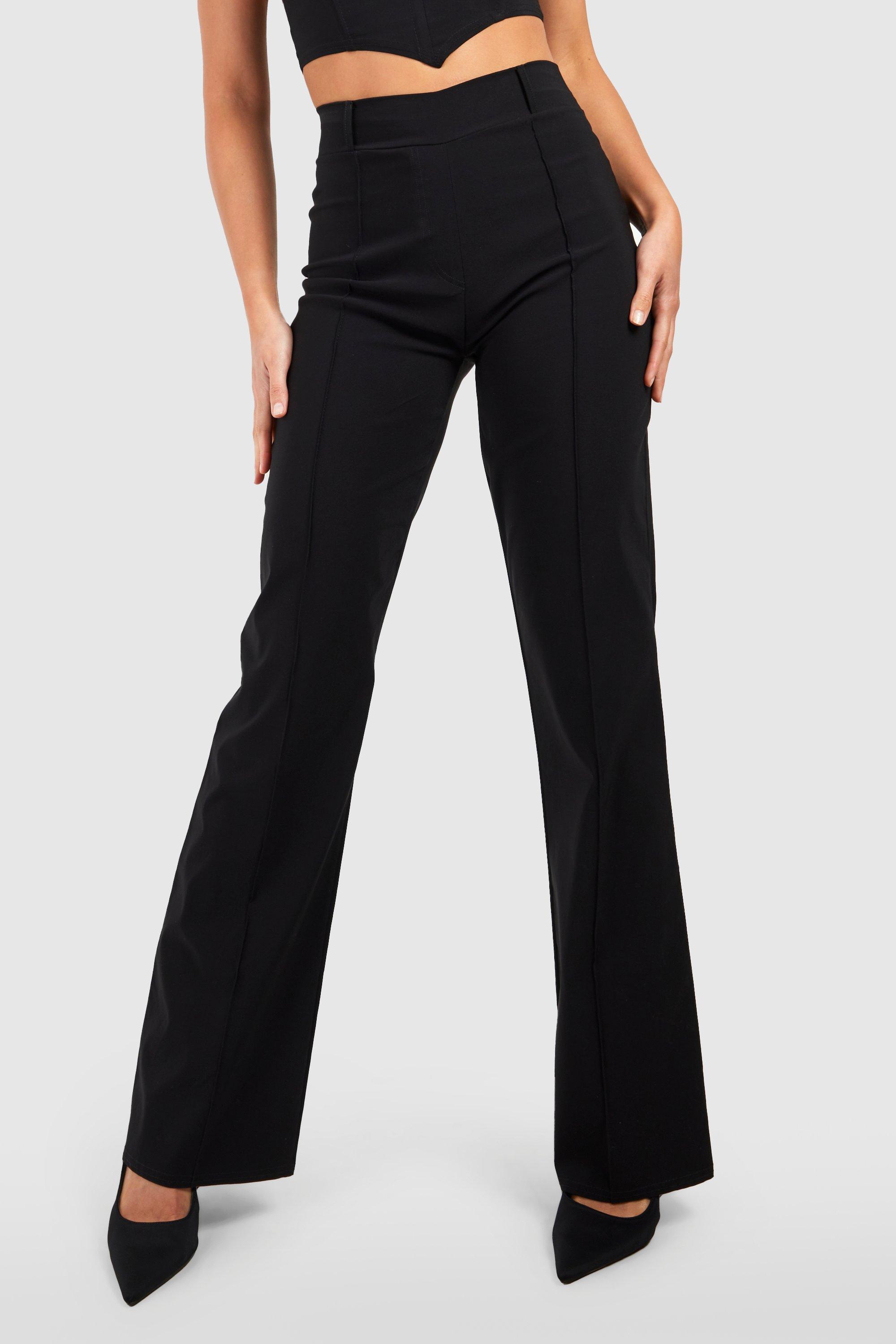 Tall Black Basic Flare Leg Pants, Tall