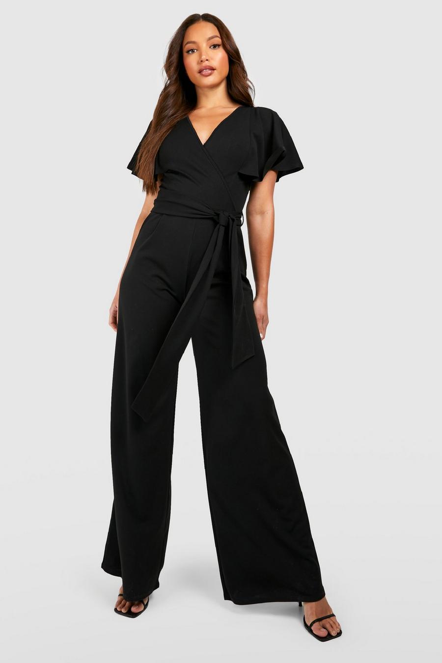 Black Tall Belted Tailored Jumpsuit