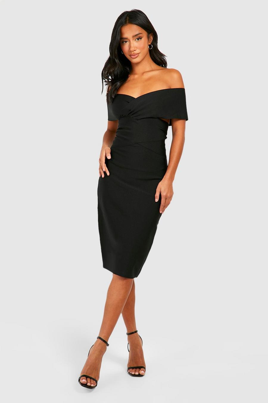Black black sequined strapless dress image number 1