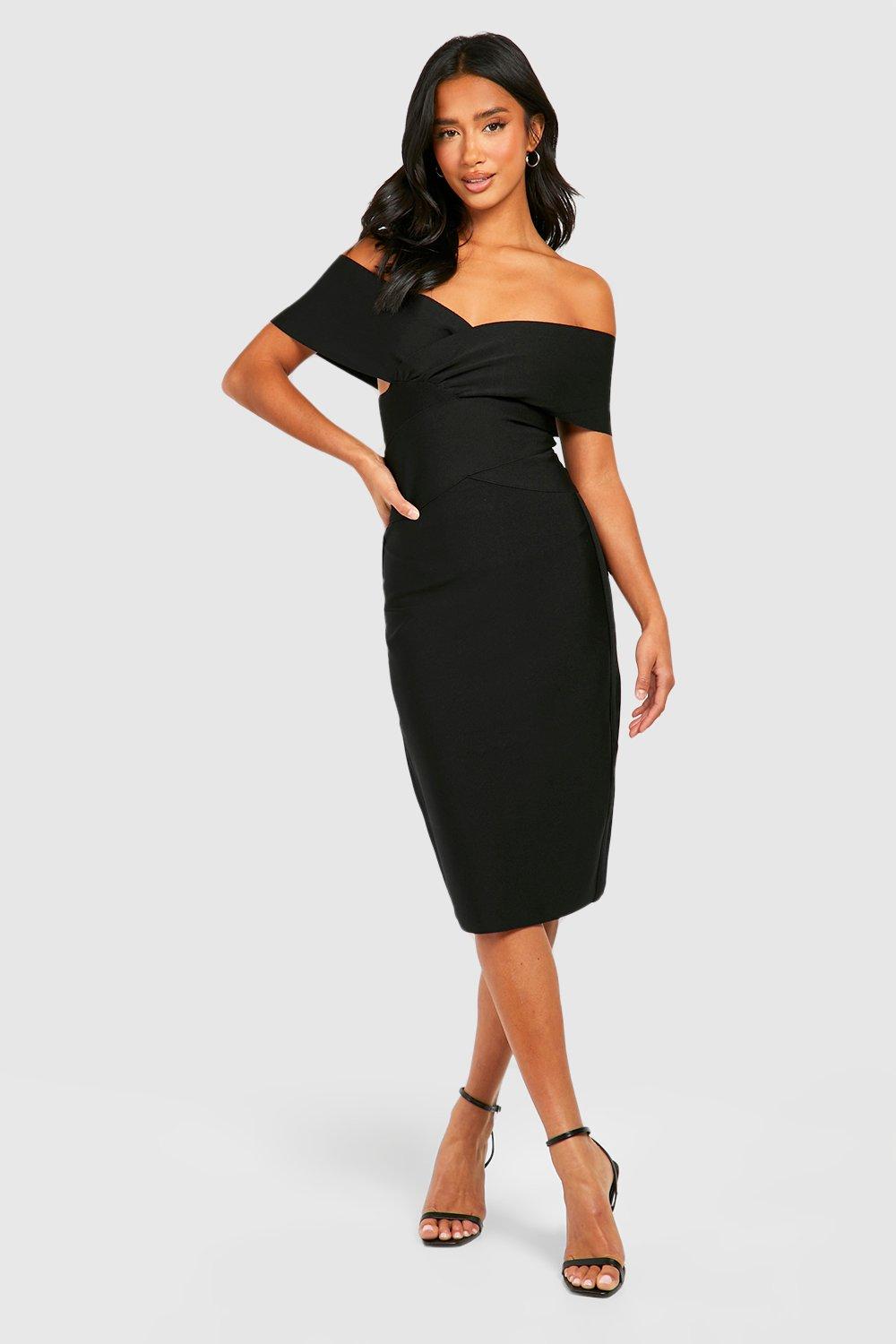 Petite bardot 2025 midi dress