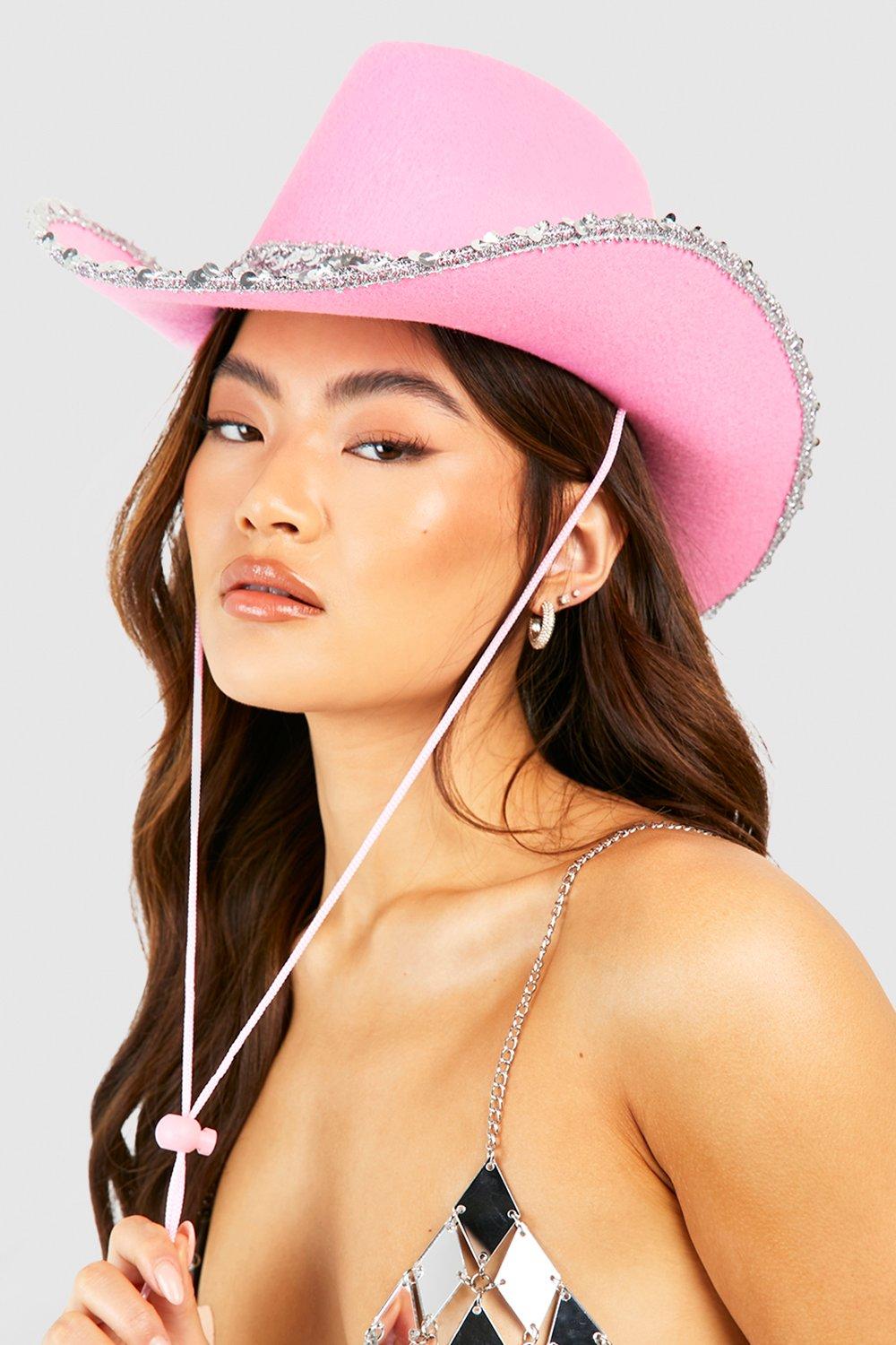 Western Cowboy-Hut mit pinken Pailletten