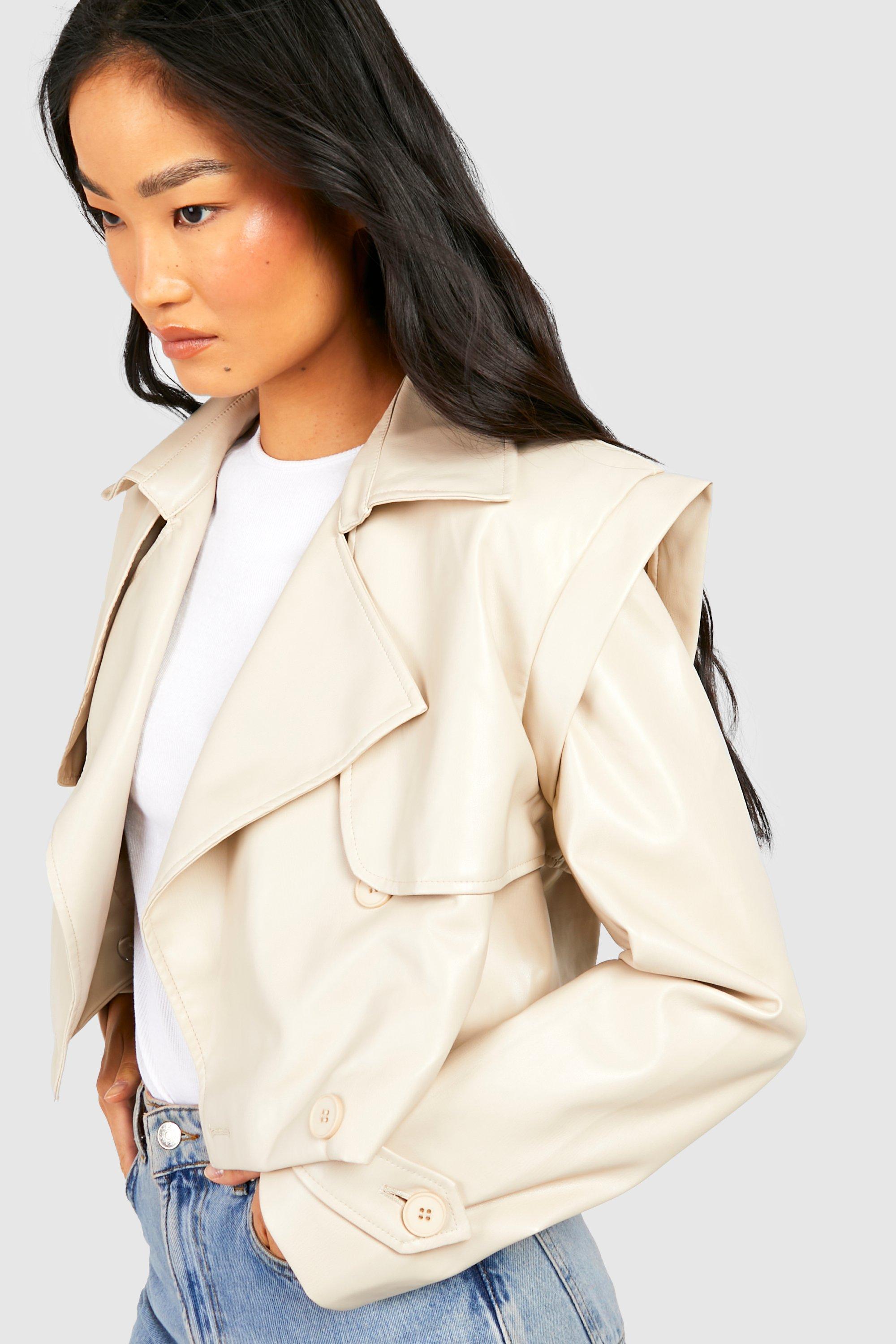 Faux leather short outlet jacket