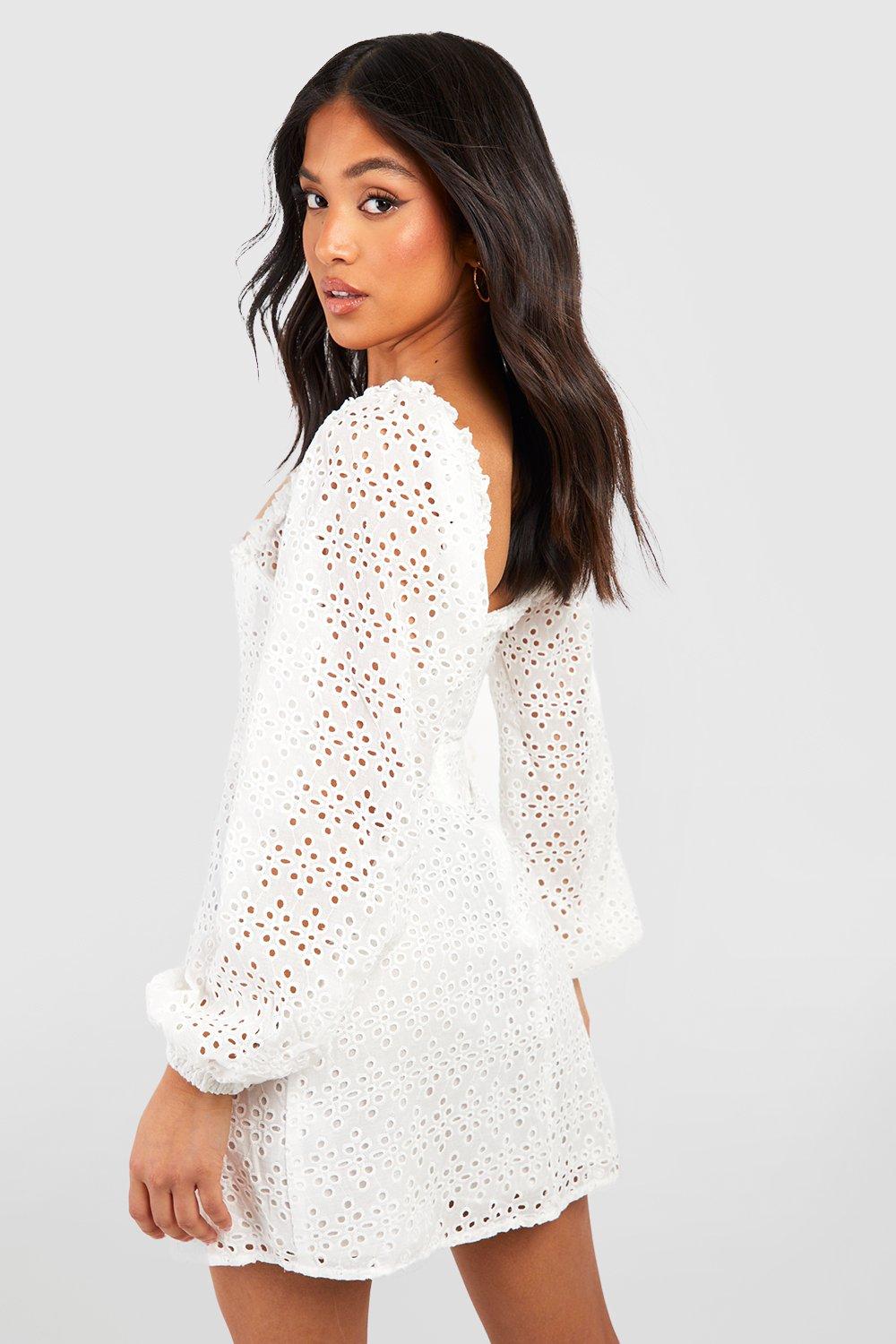 Boohoo broderie anglaise dress sale