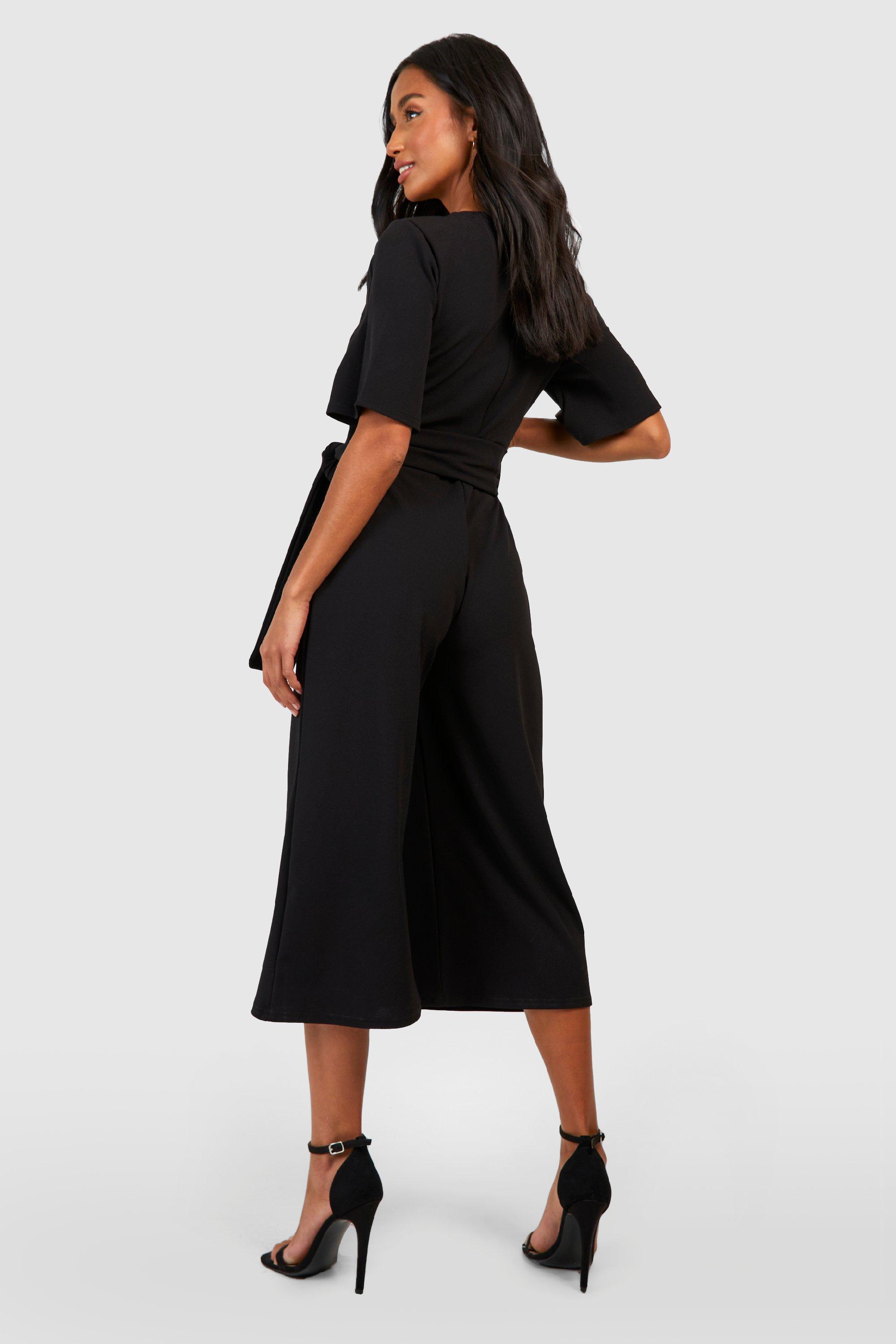 Petite black store culotte jumpsuit