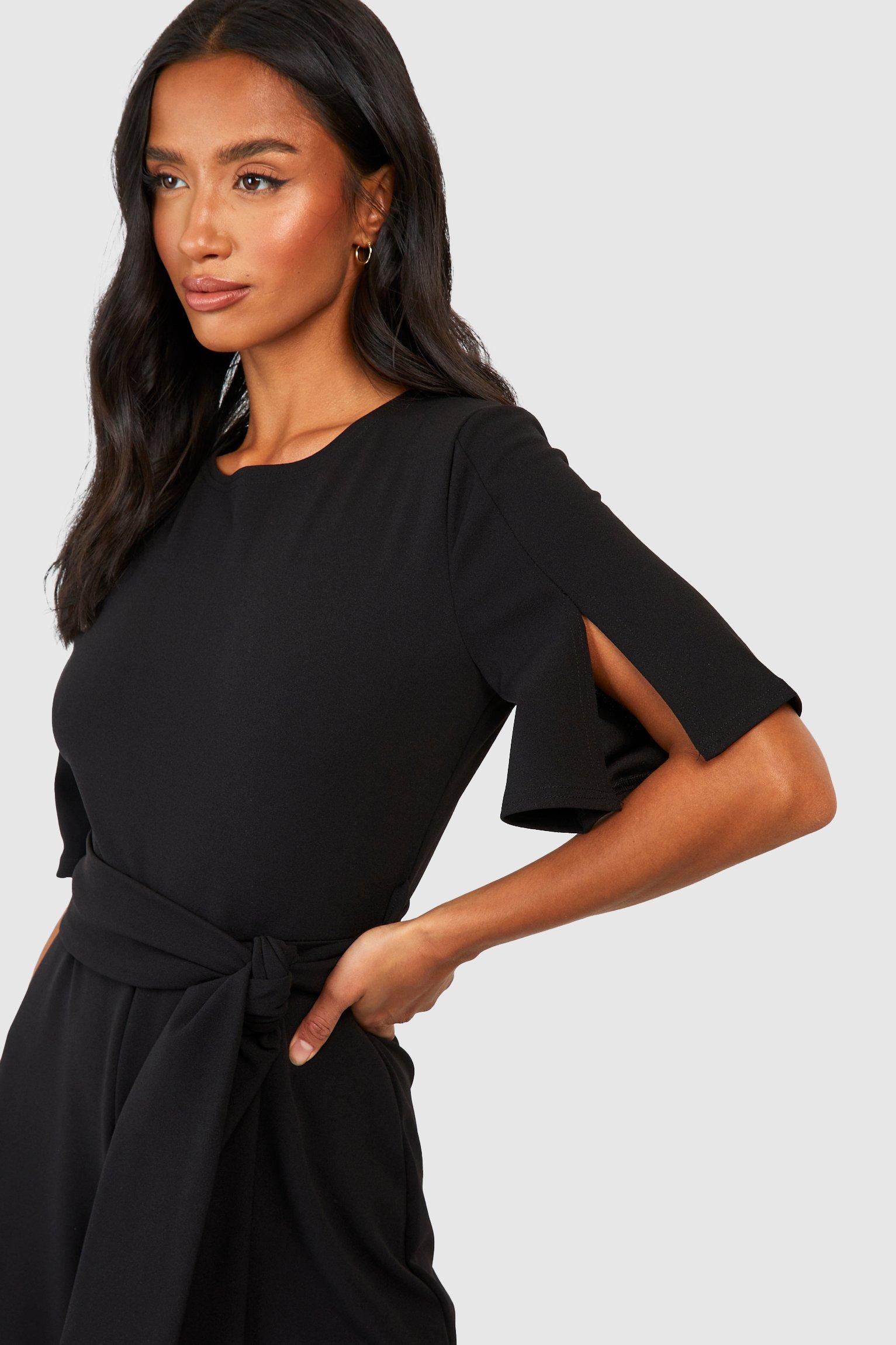 Petite Belted Culotte Jumpsuit