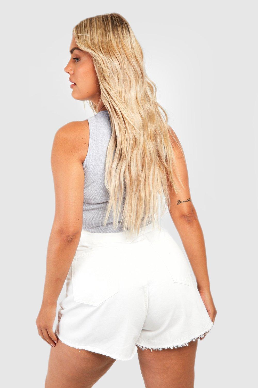 White frill high waisted hot sale shorts