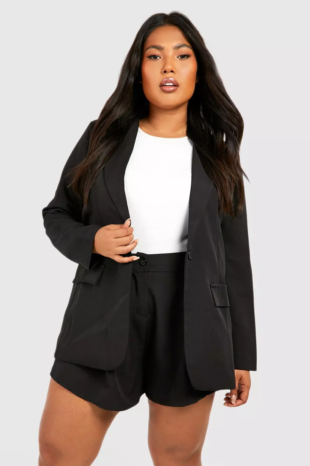 Shorts and blazer deals set plus size