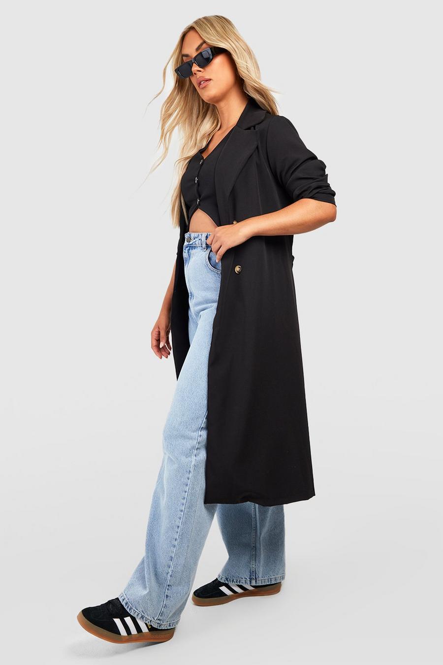 Black Plus Belted Trench Coat image number 1